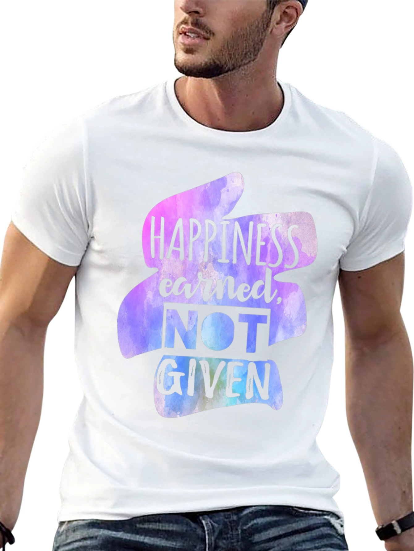 Happiness Earned Graphic Tee - Black