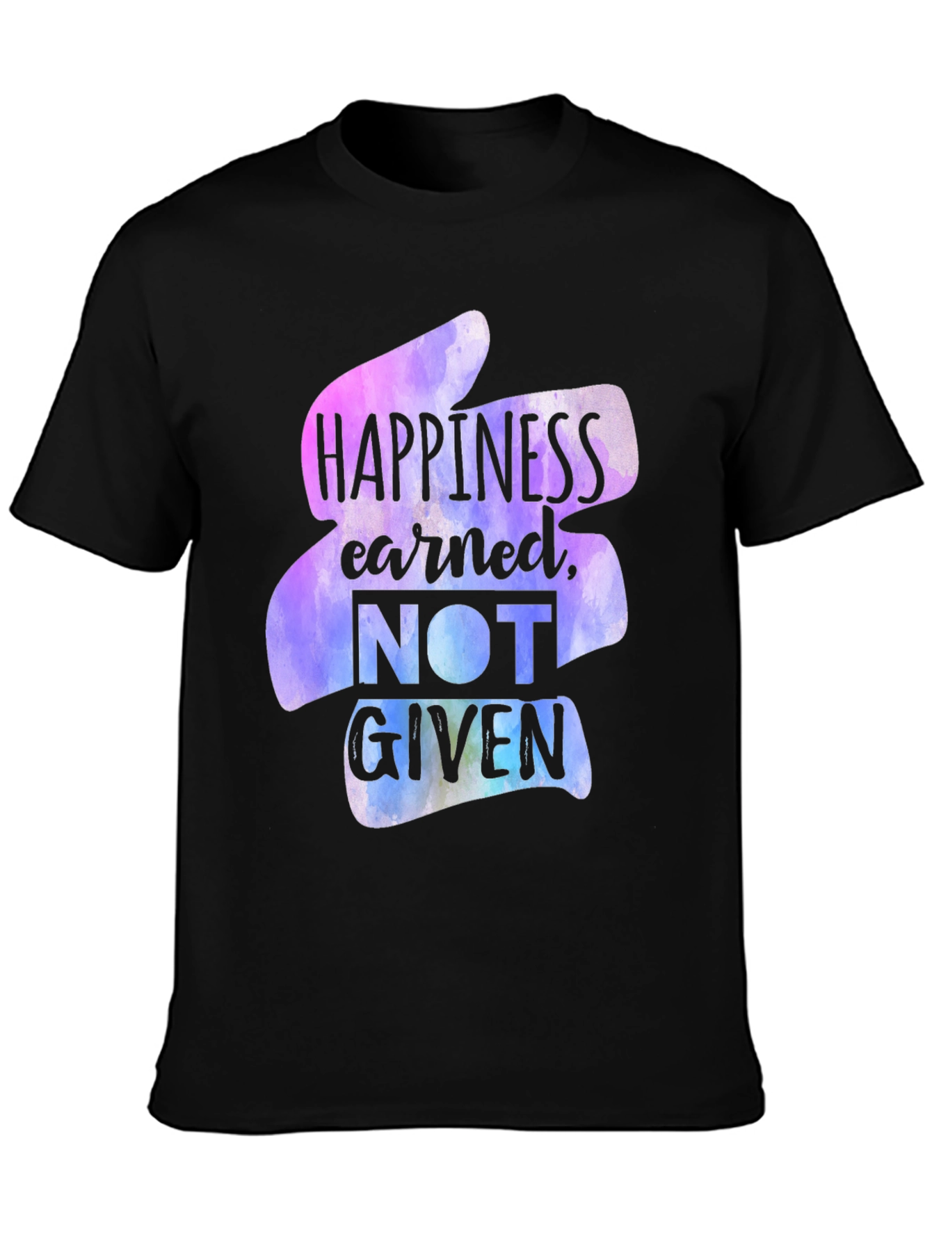 Happiness Earned Graphic Tee - Black
