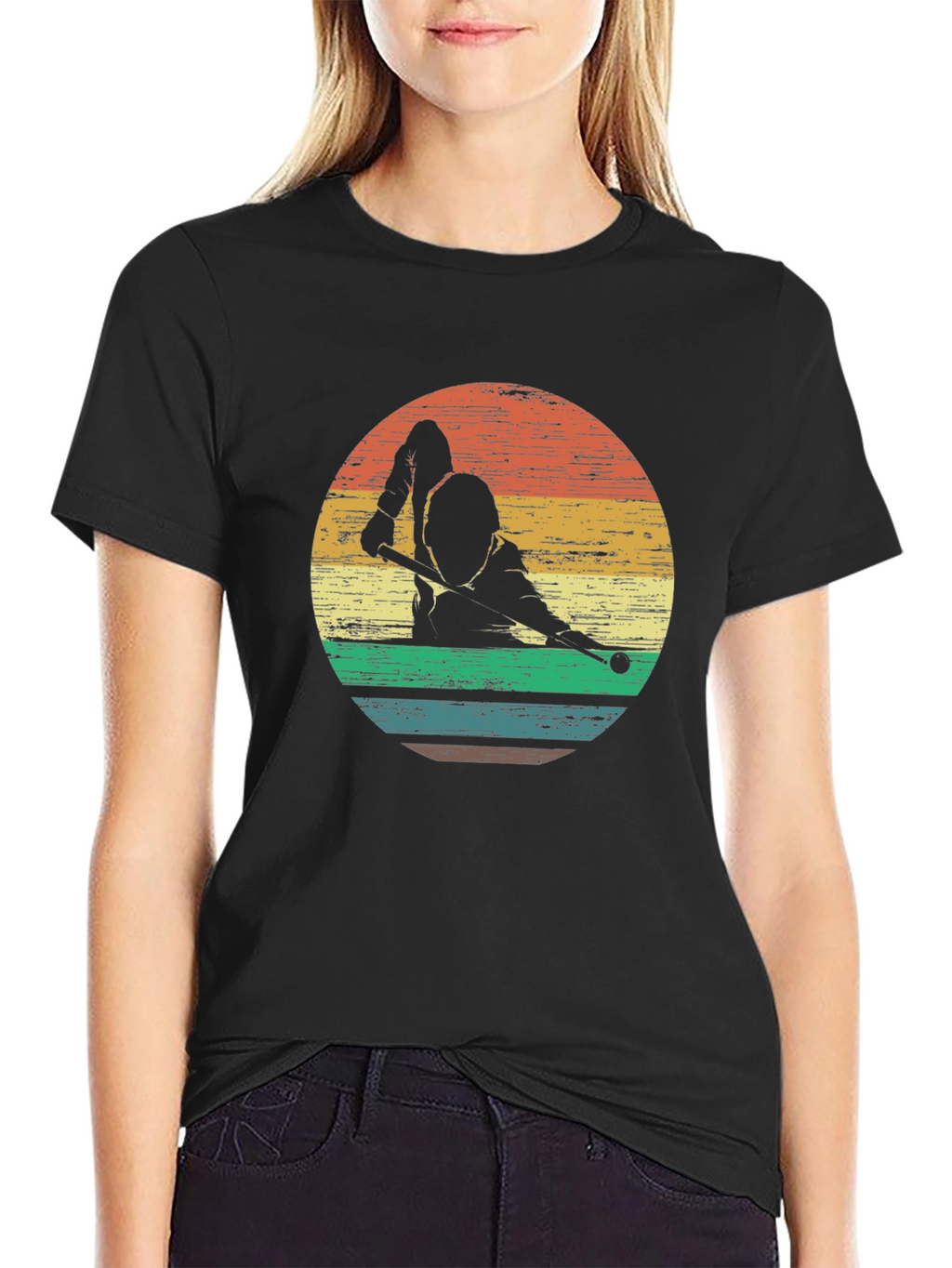 Retro Billiards Player Graphic Tee
