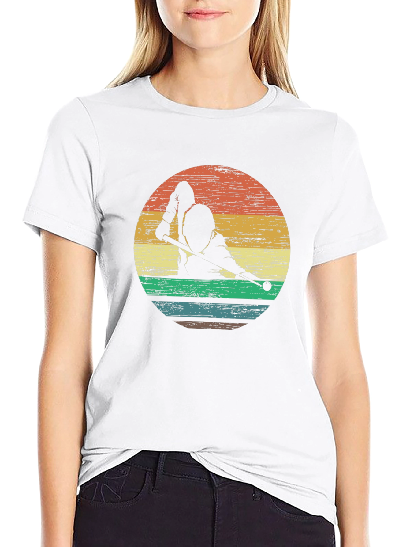 Retro Billiards Player Graphic Tee