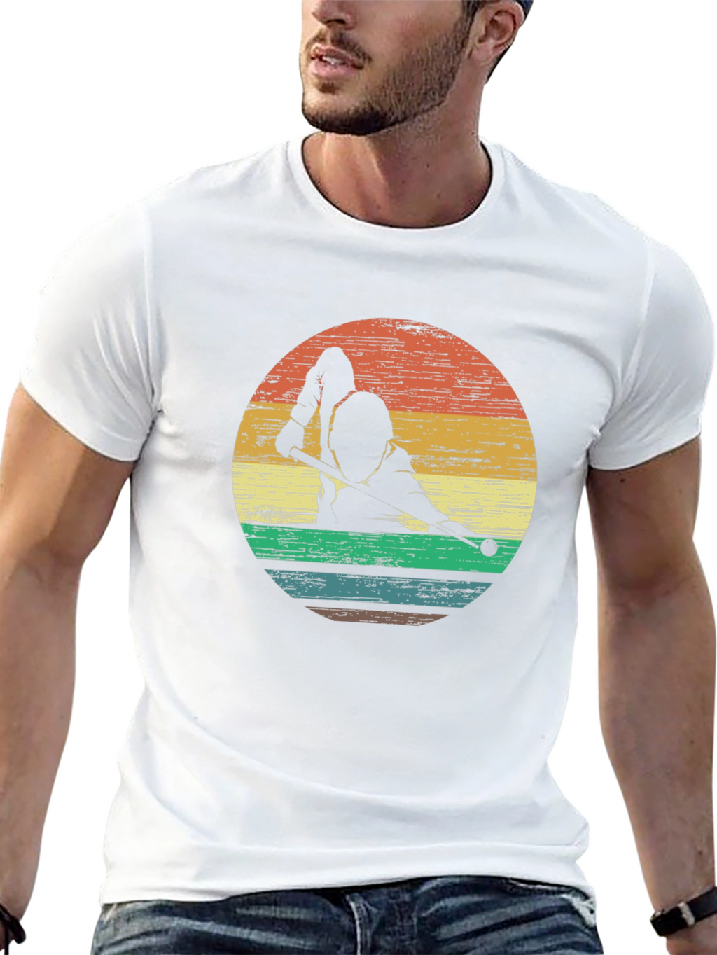 Retro Billiards Player Graphic Tee