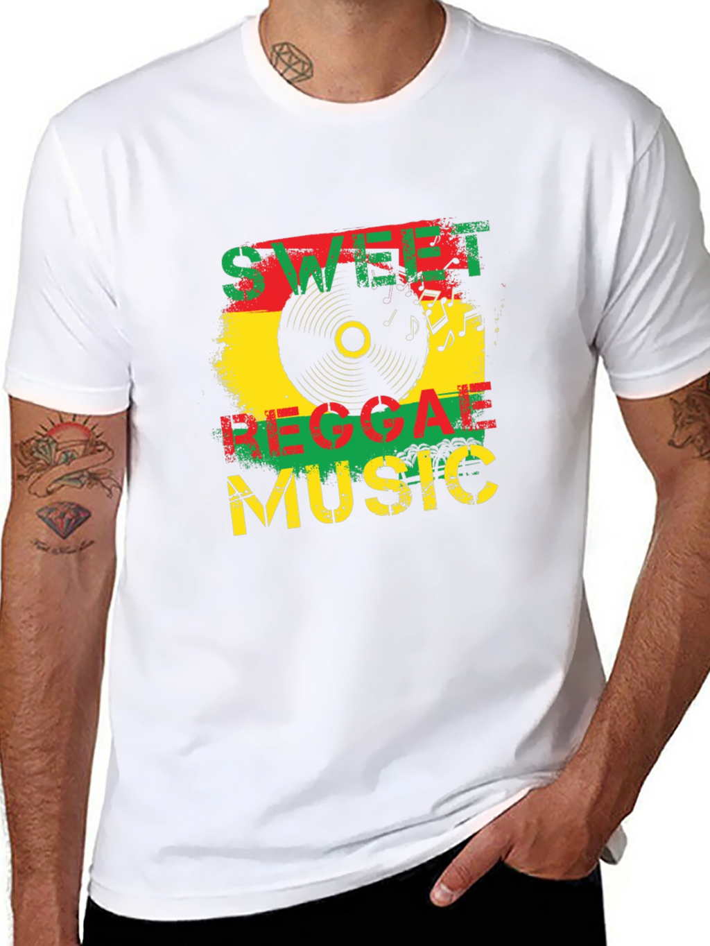 Sweet Reggae Music Graphic Black T-Shirt