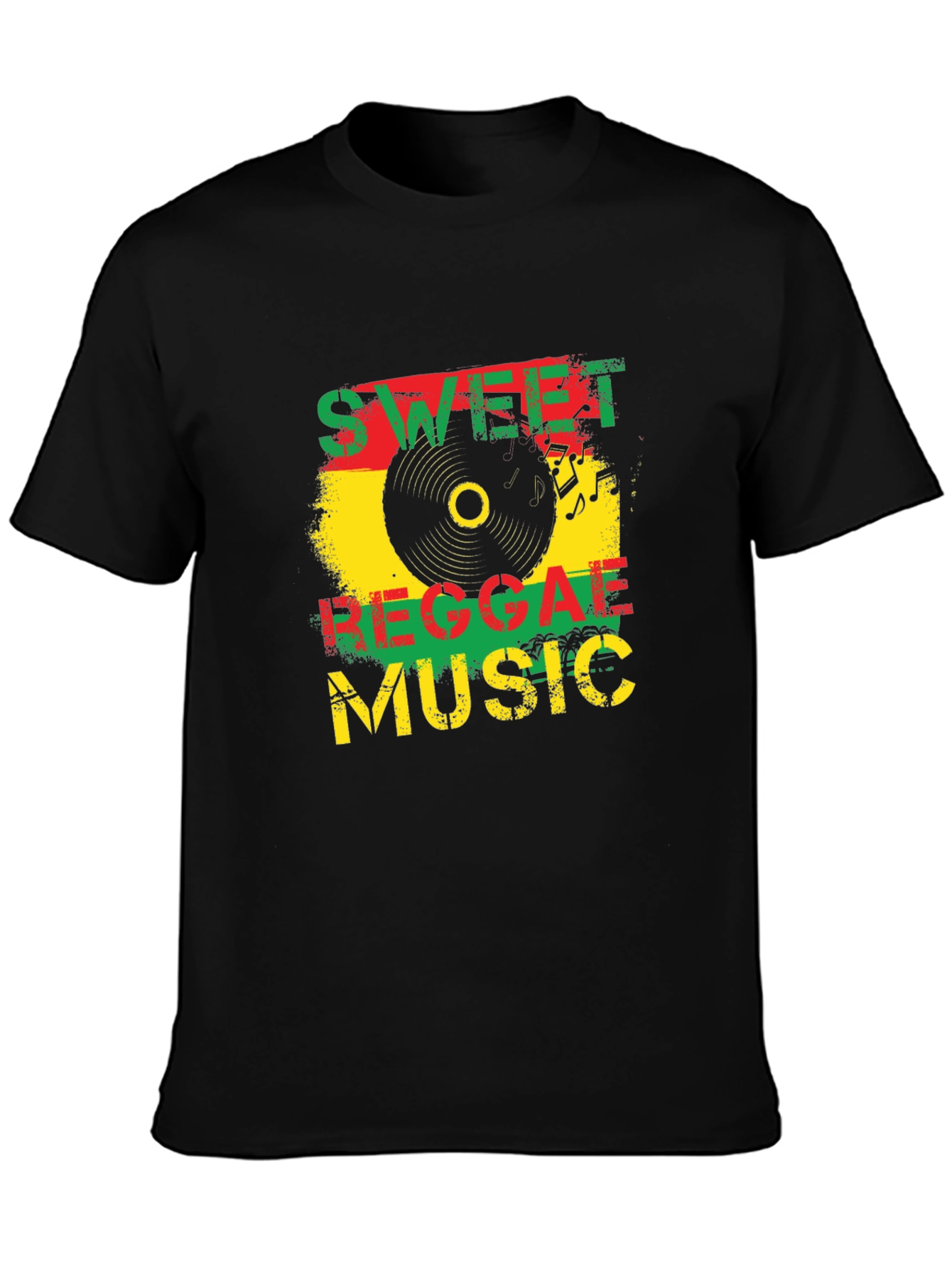 Sweet Reggae Music Graphic Black T-Shirt