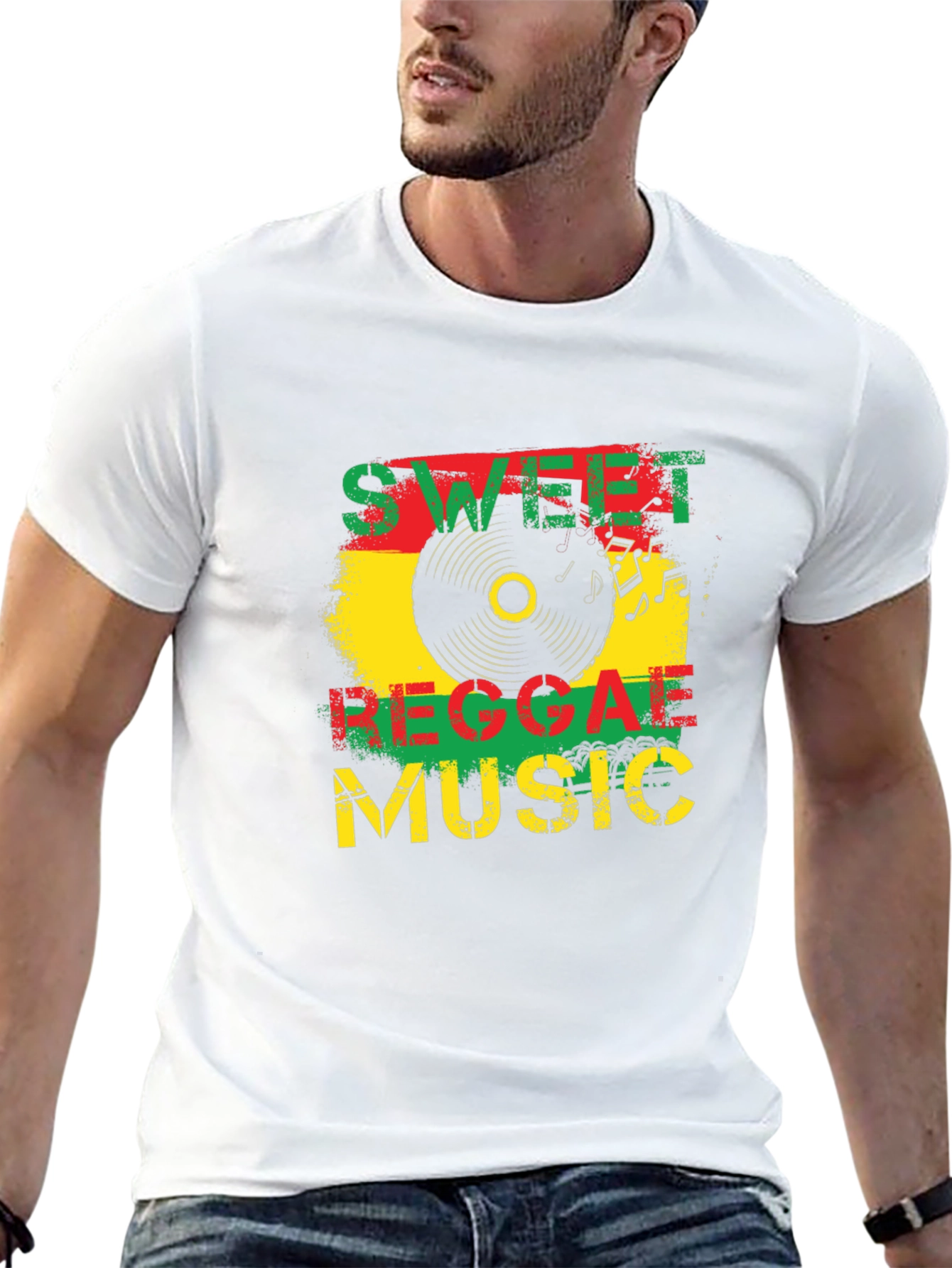 Sweet Reggae Music Graphic Black T-Shirt