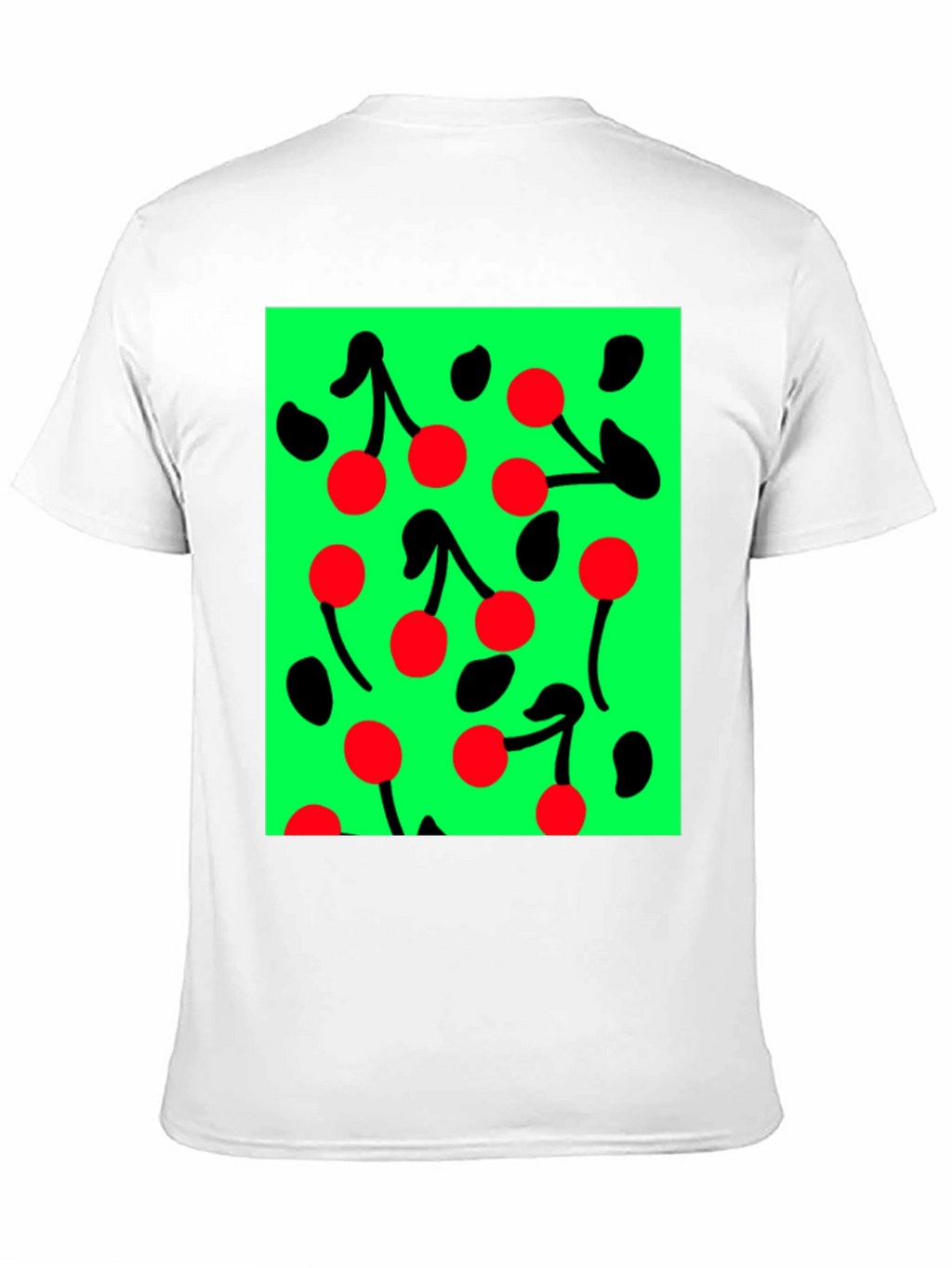 Cherry Pattern Black T-shirt