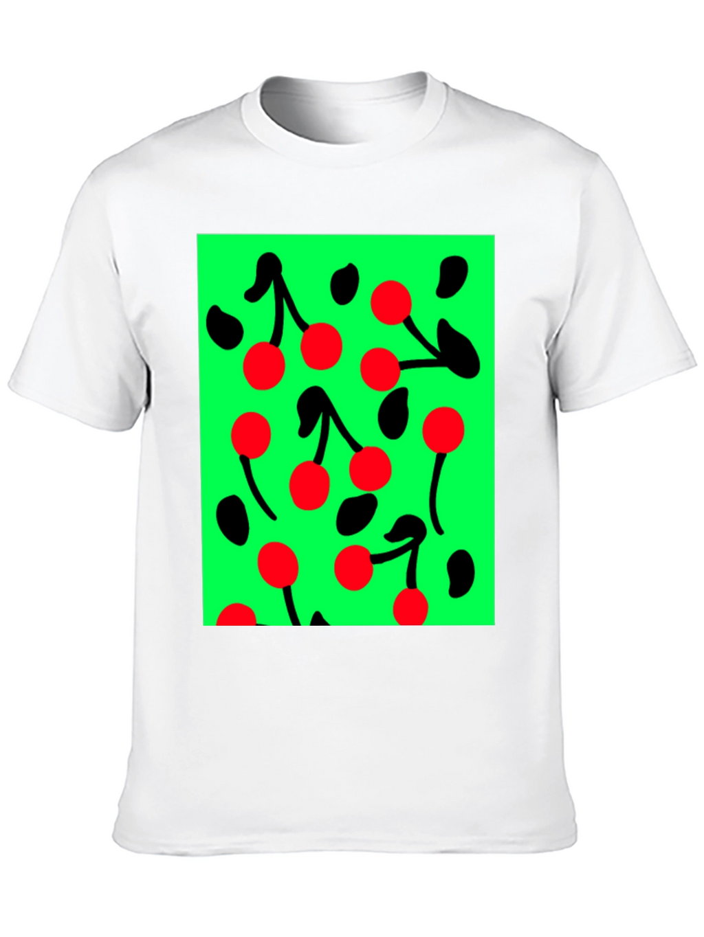 Cherry Pattern Black T-shirt