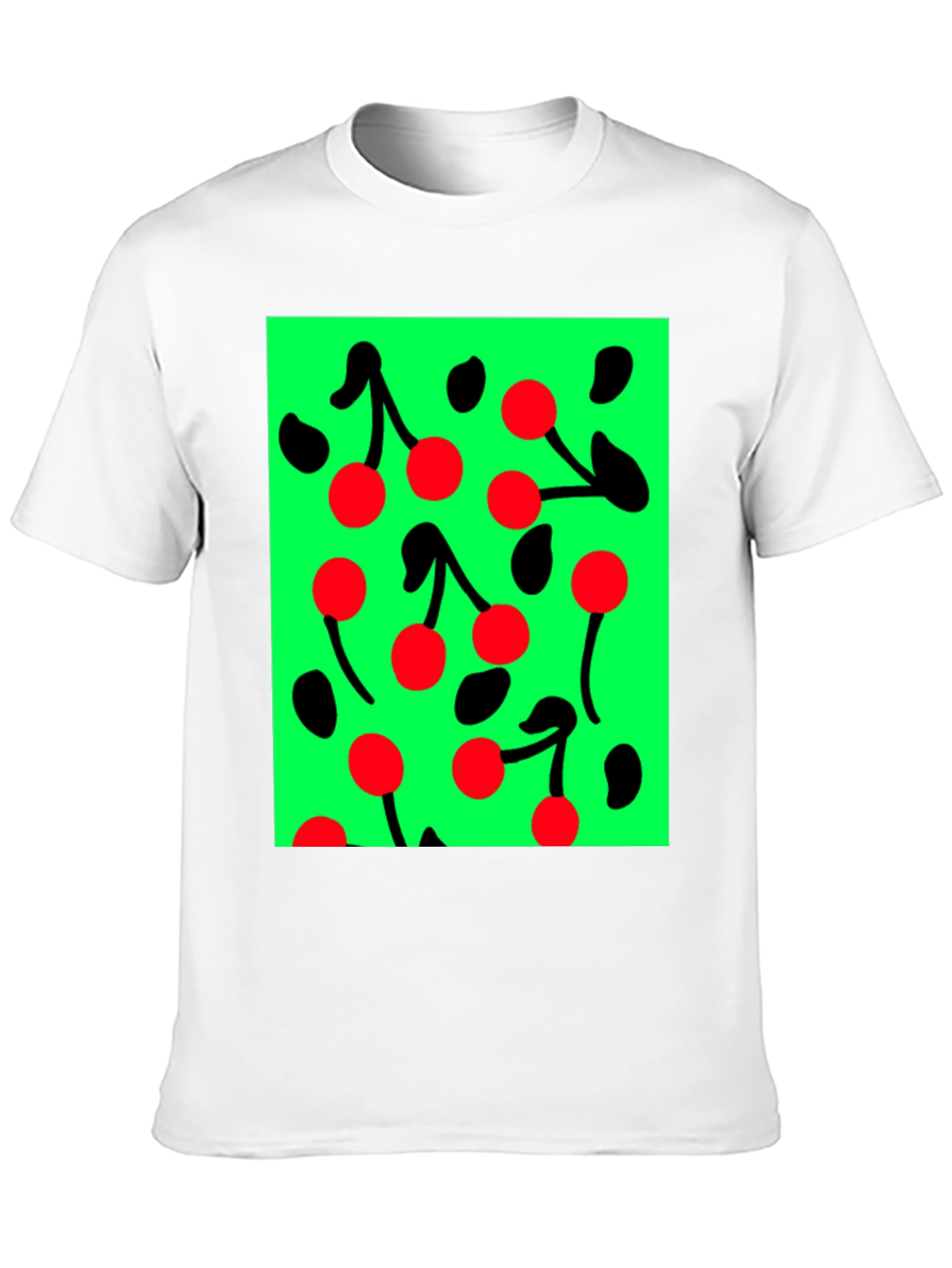 Cherry Pattern Black T-shirt