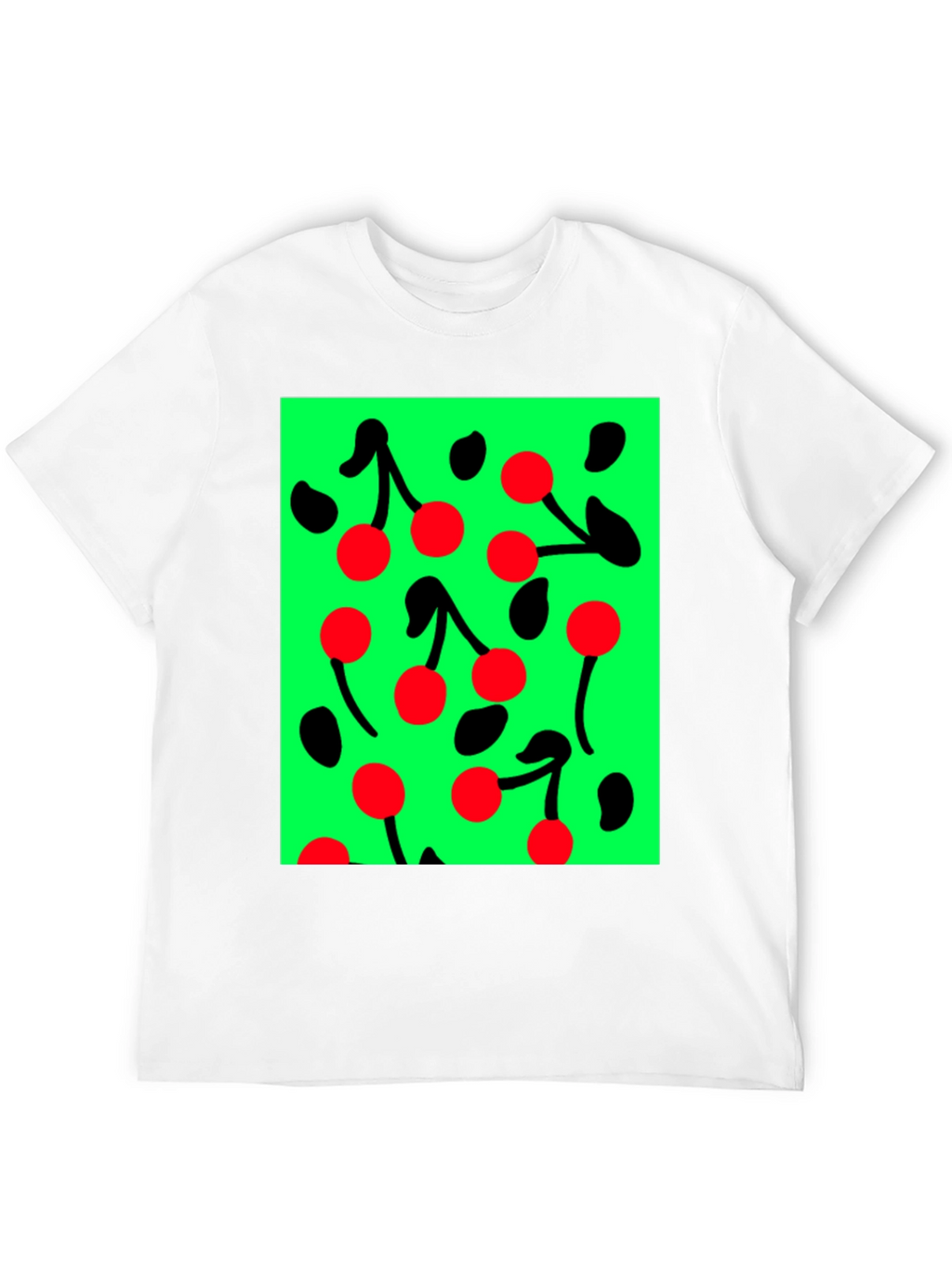 Cherry Pattern Black T-shirt