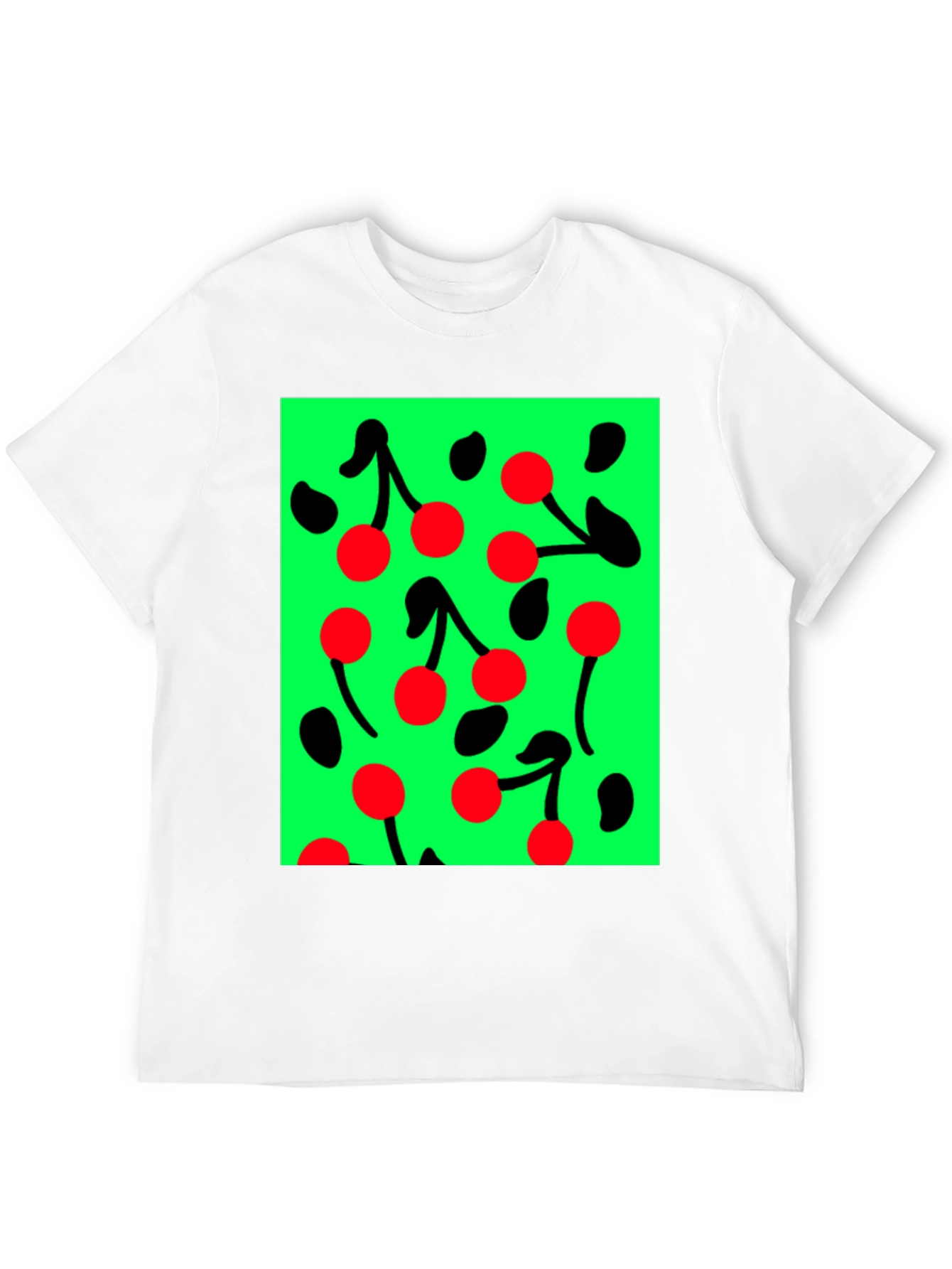 Cherry Pattern Black T-shirt