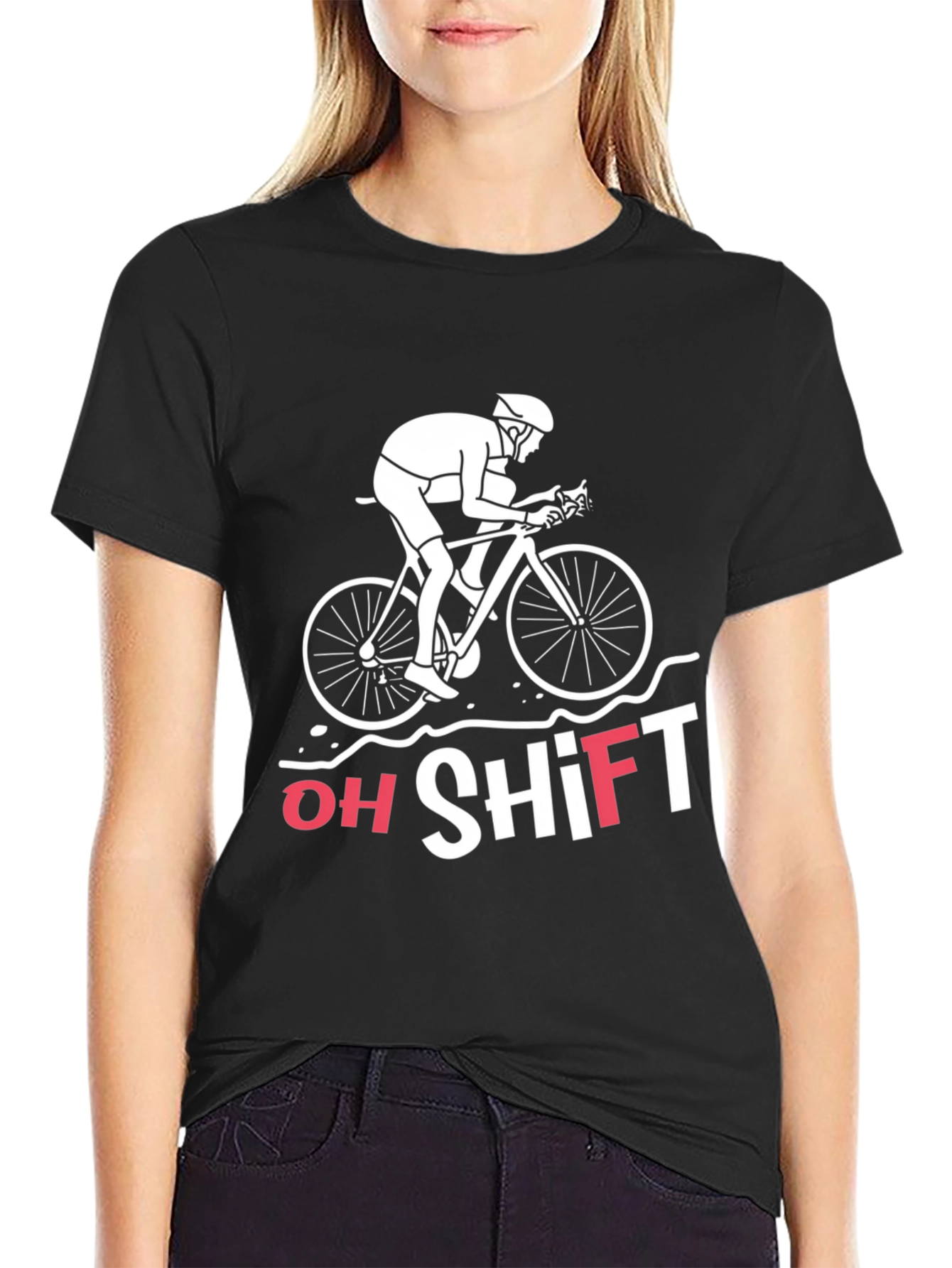 Oh Shift Funny Cycling T-Shirt
