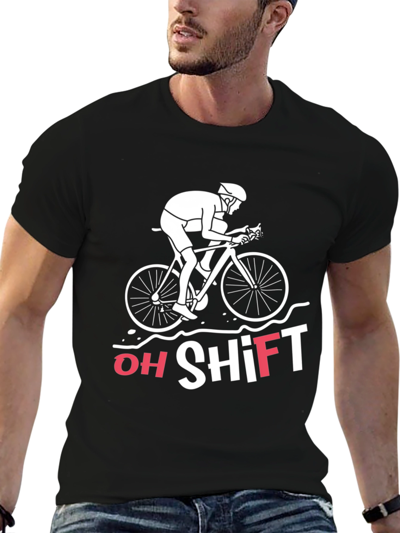 Oh Shift Funny Cycling T-Shirt