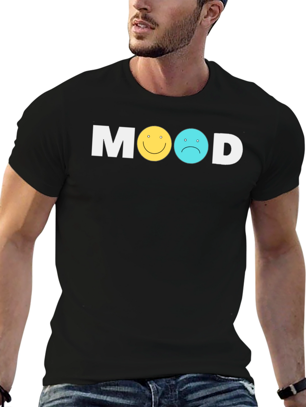 Mood Graphic Tee - Happy Sad T-Shirt