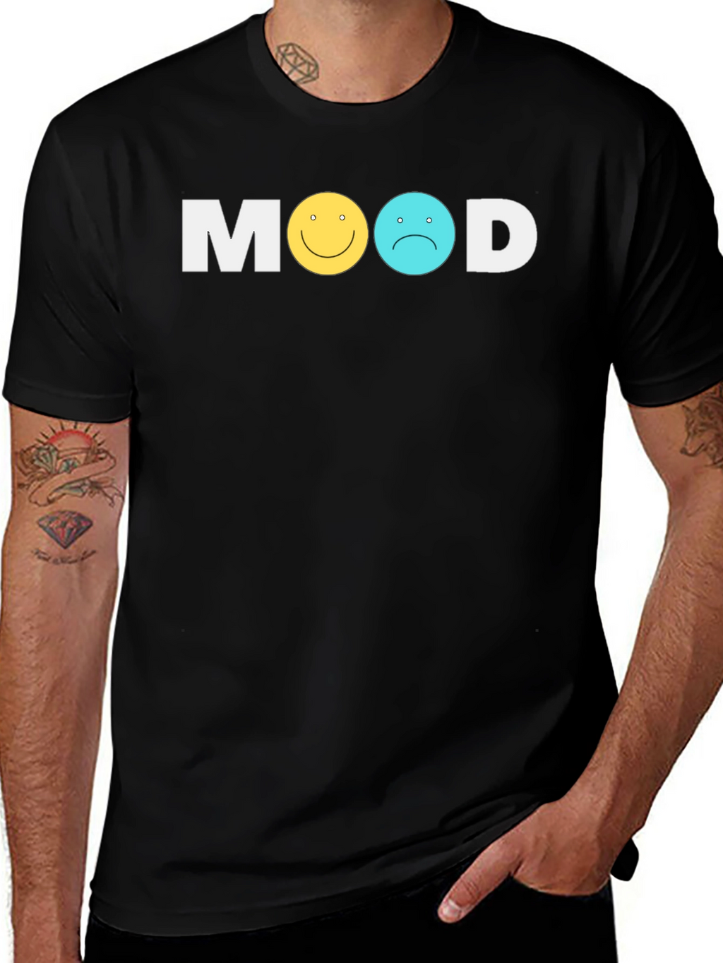 Mood Graphic Tee - Happy Sad T-Shirt