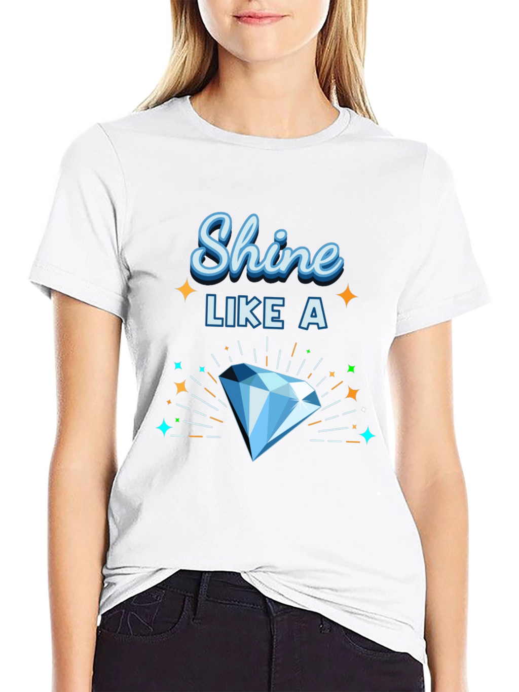 Shine Like a Diamond Graphic Tee - Black