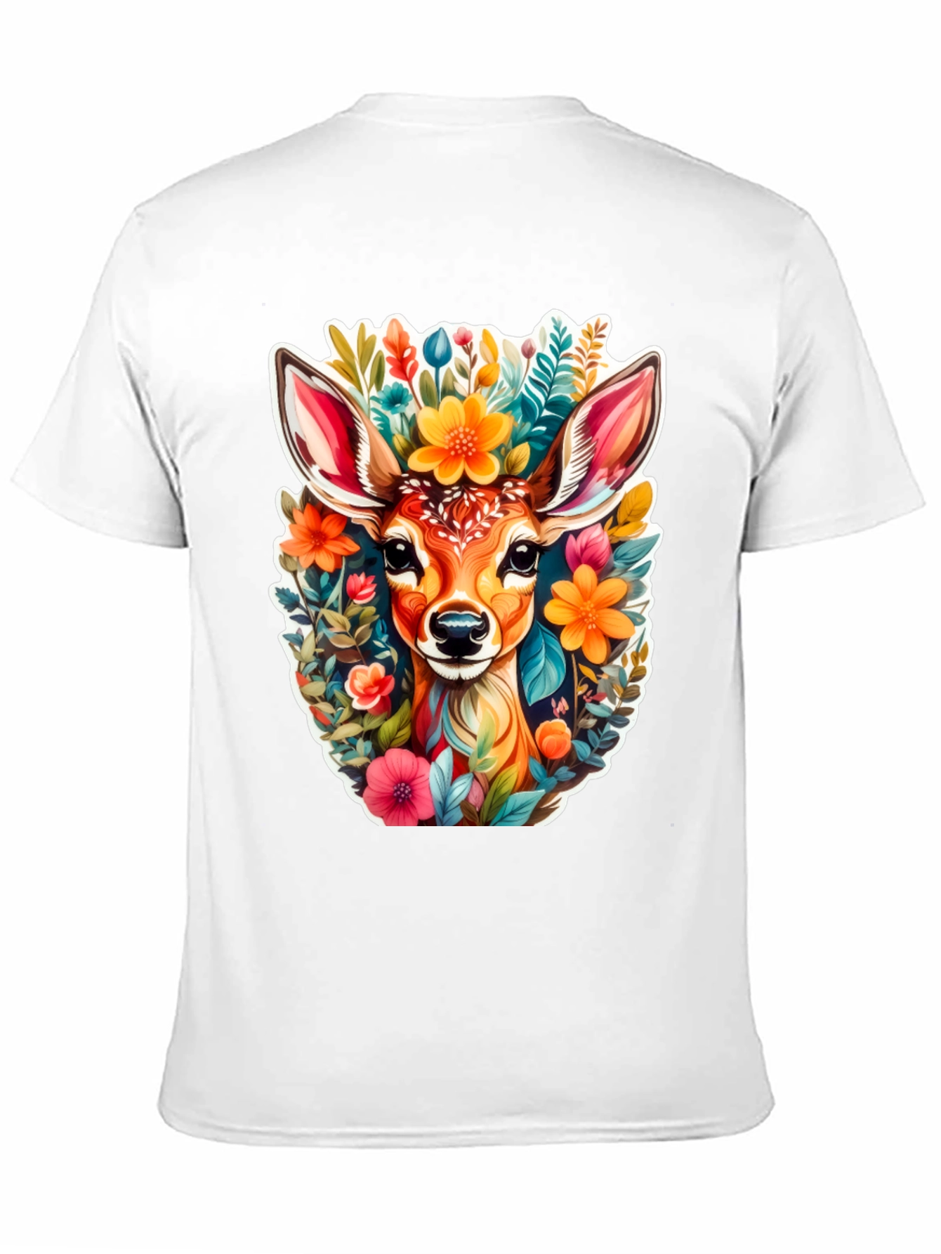 Deer & Floral Graphic Tee - Stylish Comfort