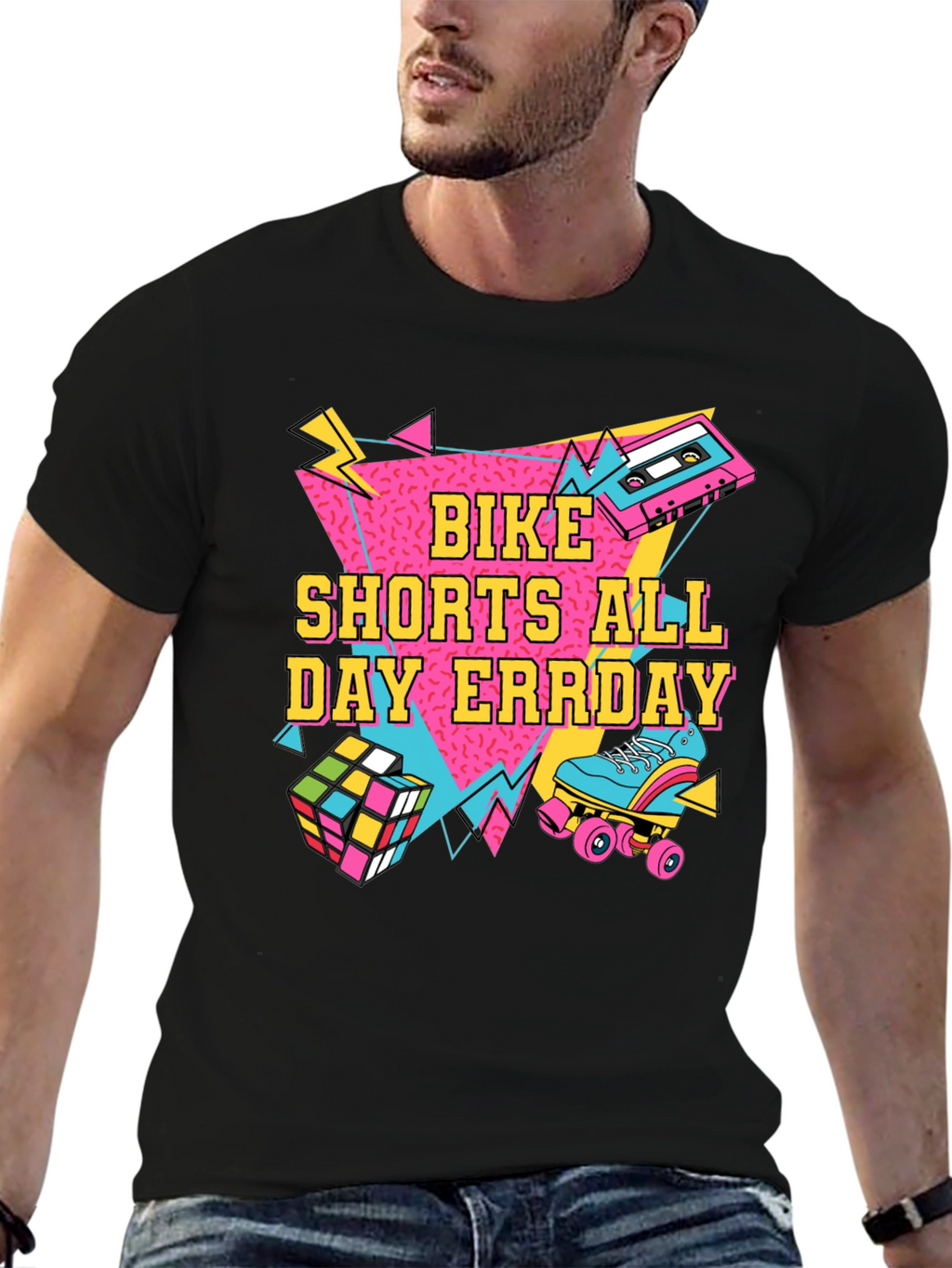 Bike Shorts All Day Errday T-Shirt 90s Throwback