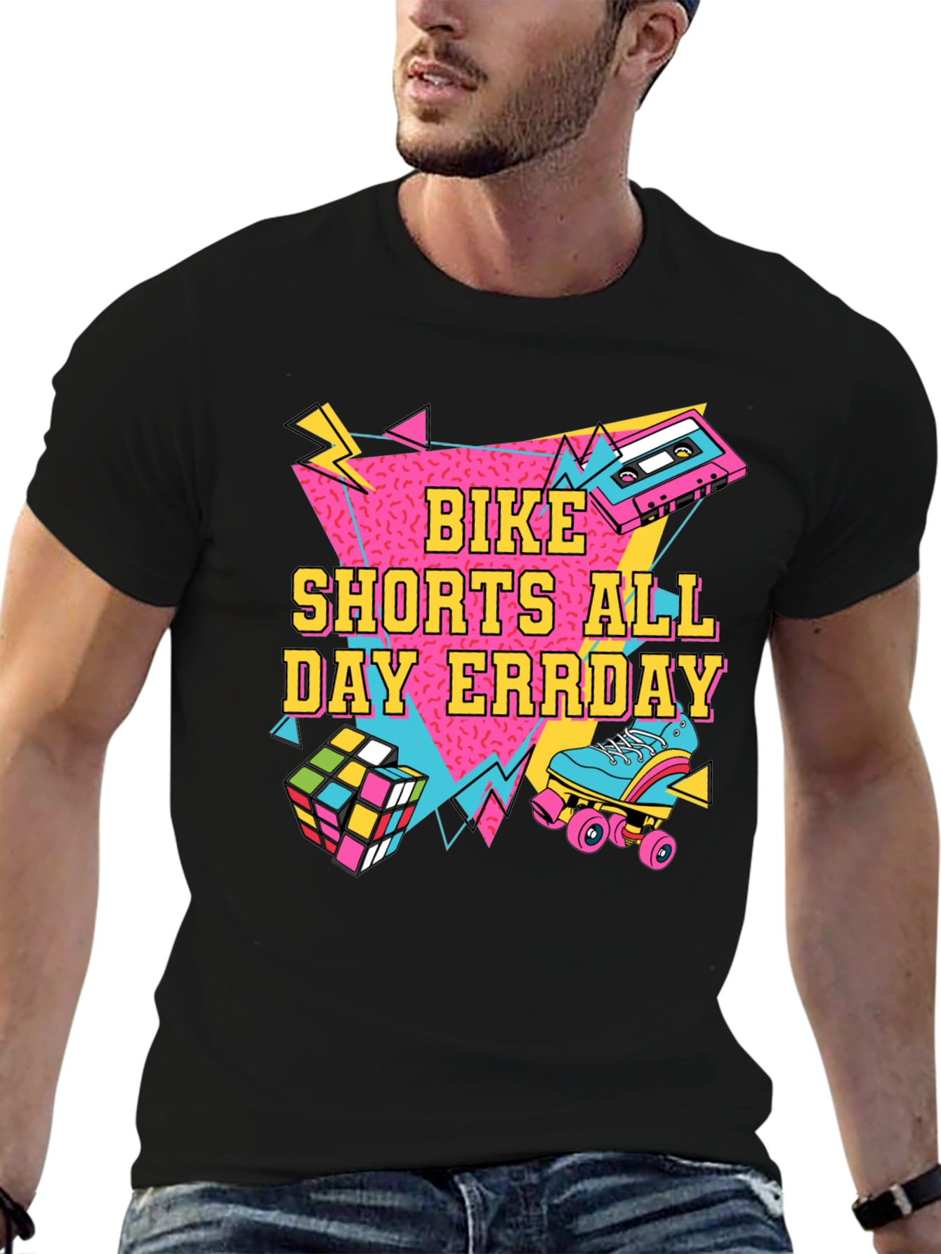 Bike Shorts All Day Errday T-Shirt 90s Throwback