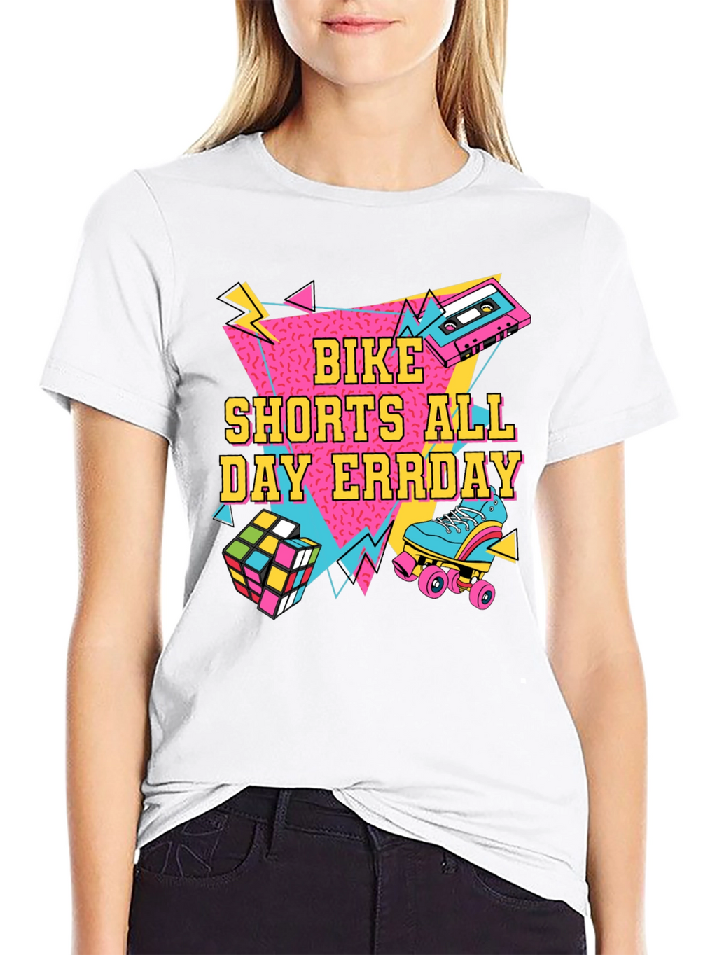 Bike Shorts All Day Errday T-Shirt 90s Throwback