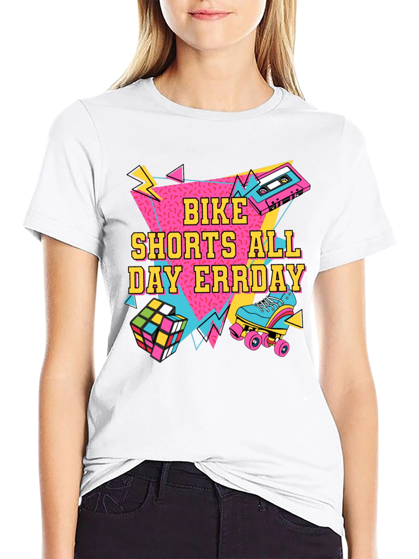 Bike Shorts All Day Errday T-Shirt 90s Throwback