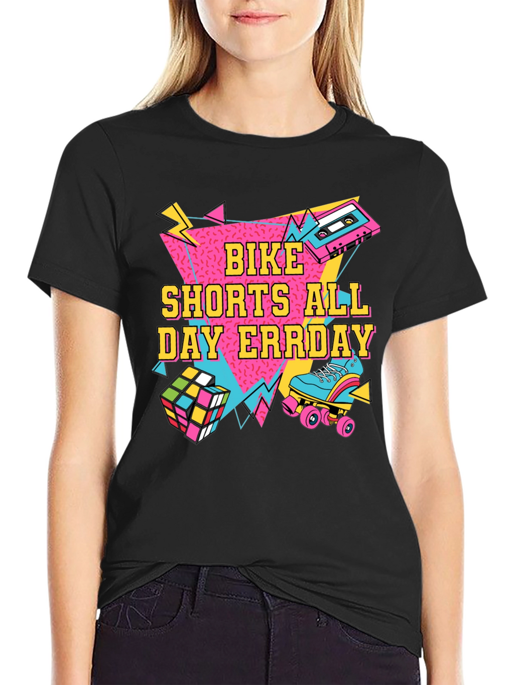 Bike Shorts All Day Errday T-Shirt 90s Throwback