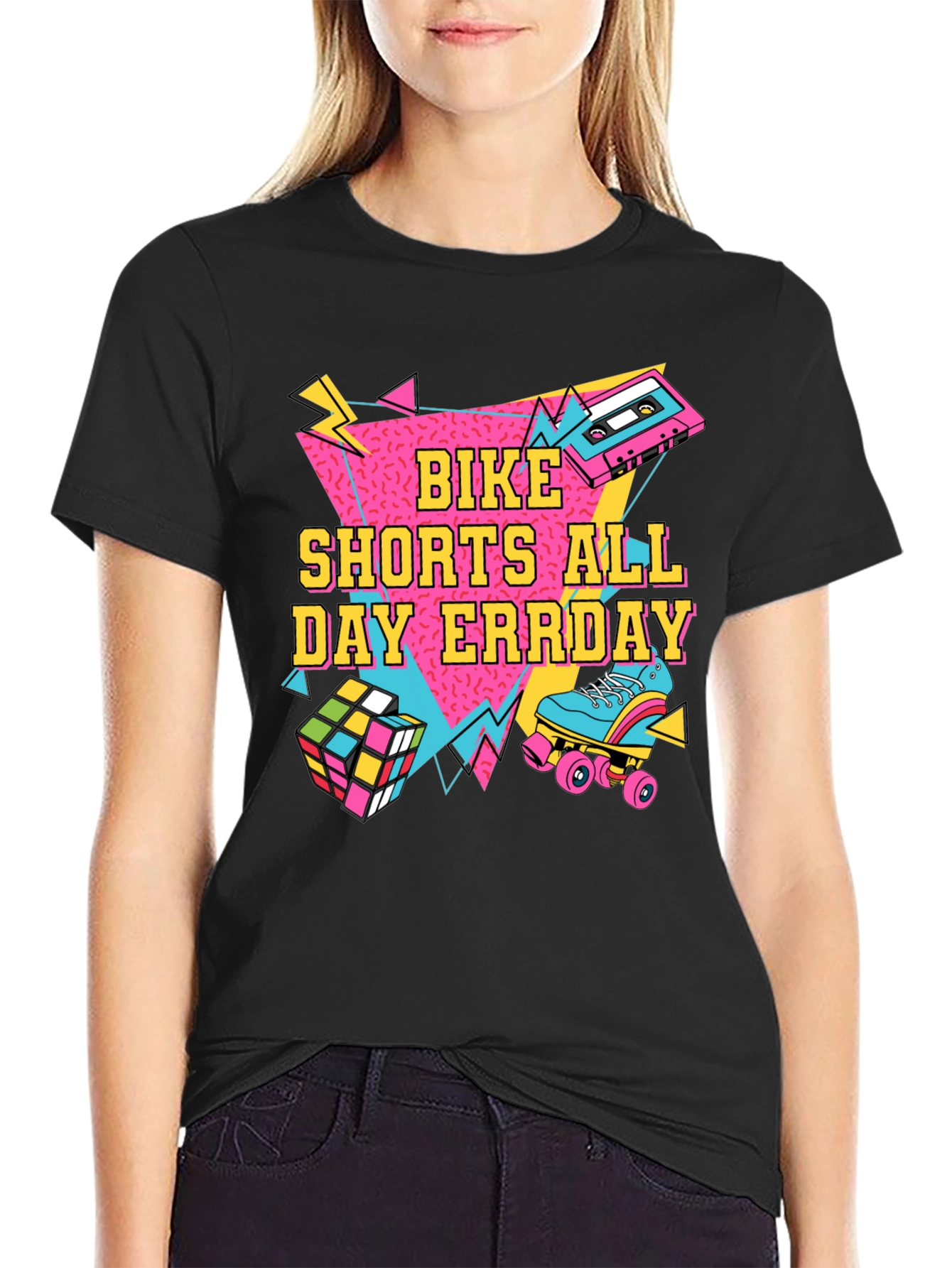 Bike Shorts All Day Errday T-Shirt 90s Throwback