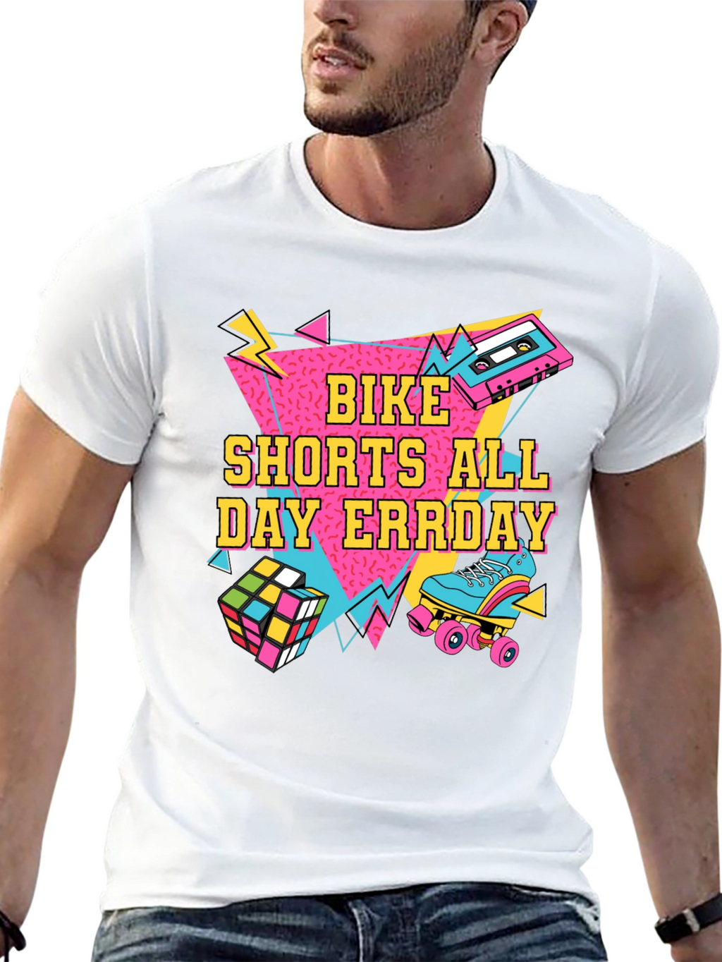 Bike Shorts All Day Errday T-Shirt 90s Throwback