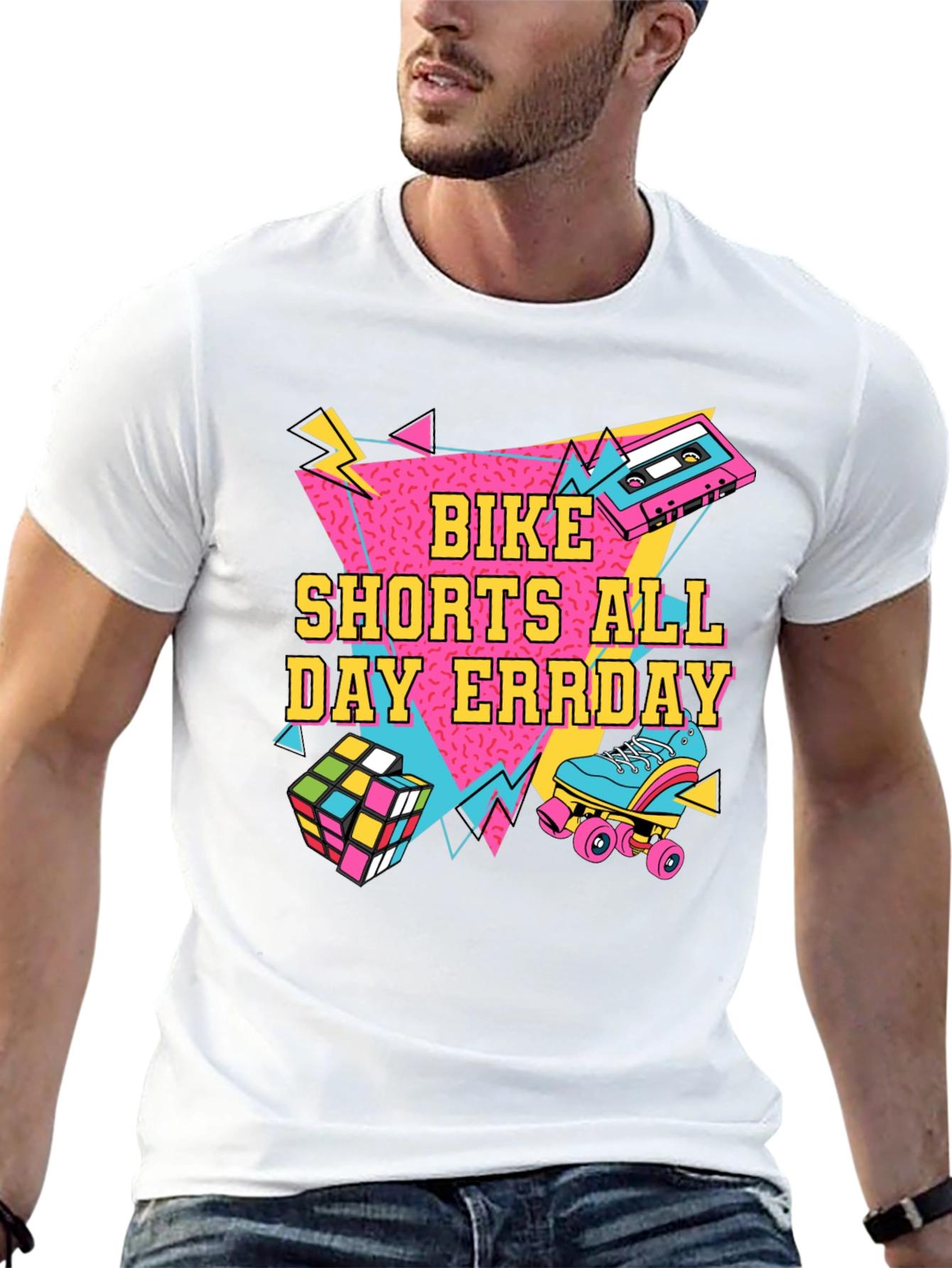 Bike Shorts All Day Errday T-Shirt 90s Throwback