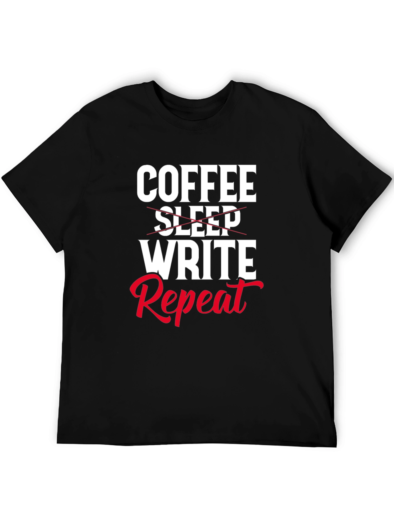 Coffee Write Repeat Novelty T-Shirt