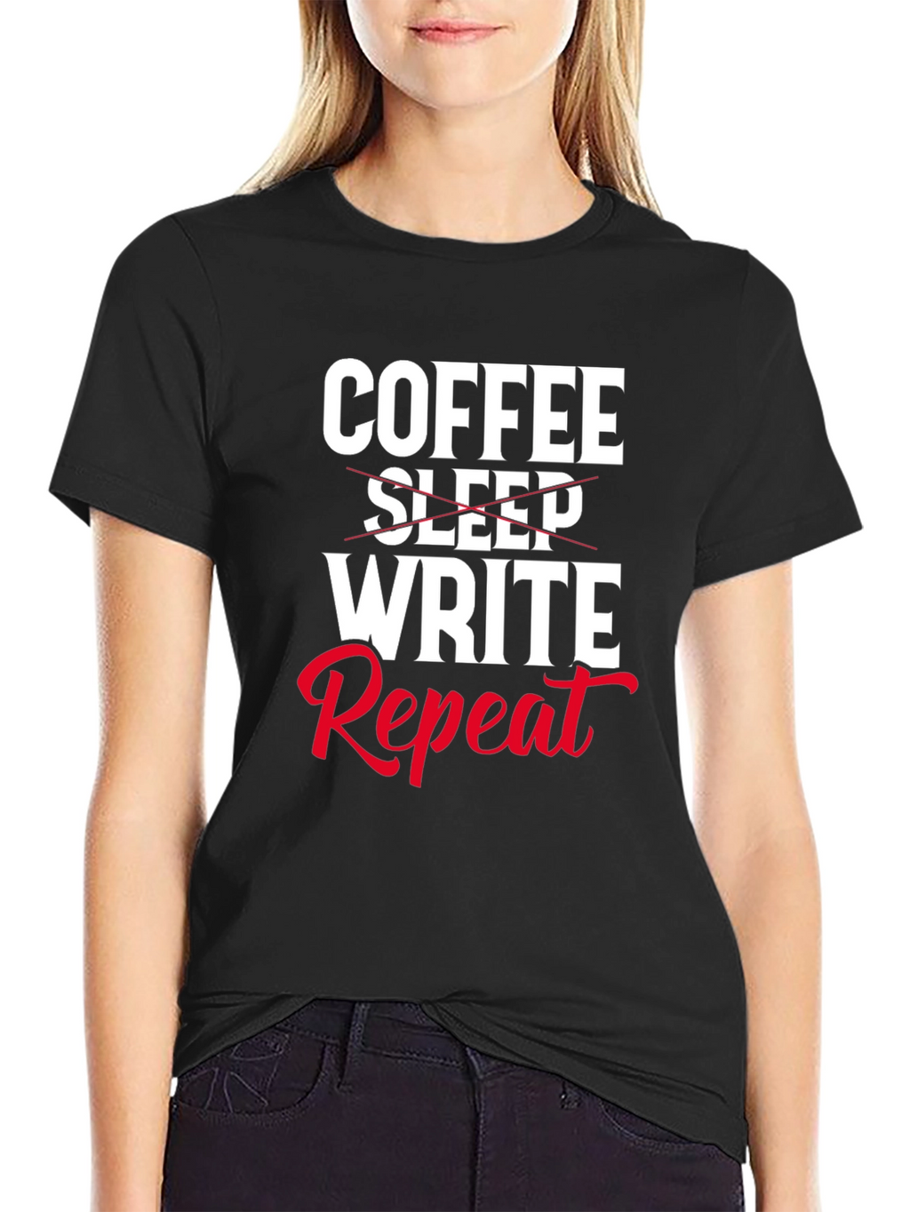 Coffee Write Repeat Novelty T-Shirt