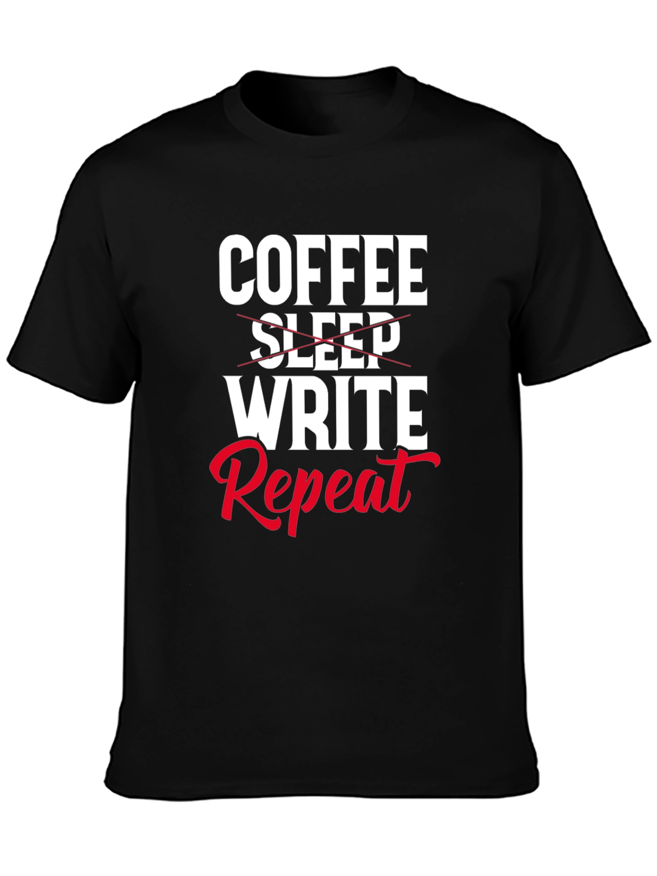 Coffee Write Repeat Novelty T-Shirt
