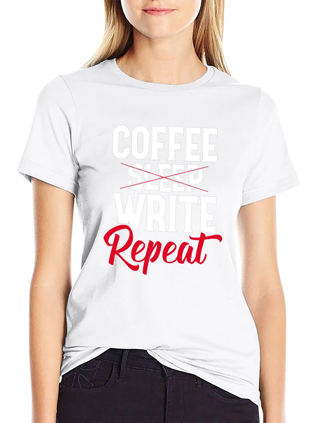 Coffee Write Repeat Novelty T-Shirt