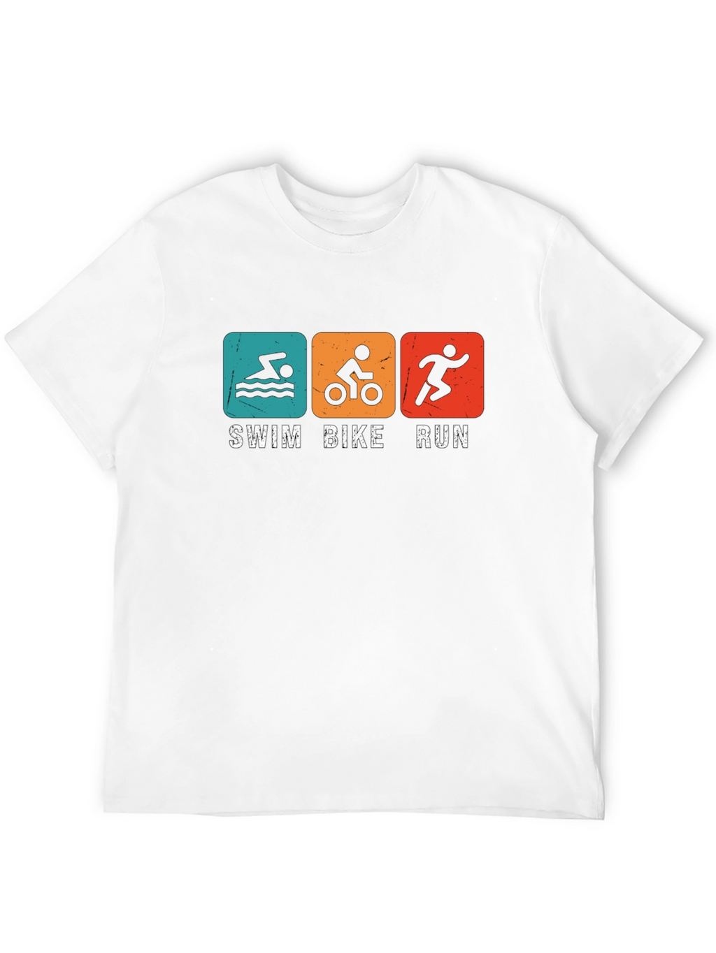 Triathlon Swim Bike Run T-Shirt - Black