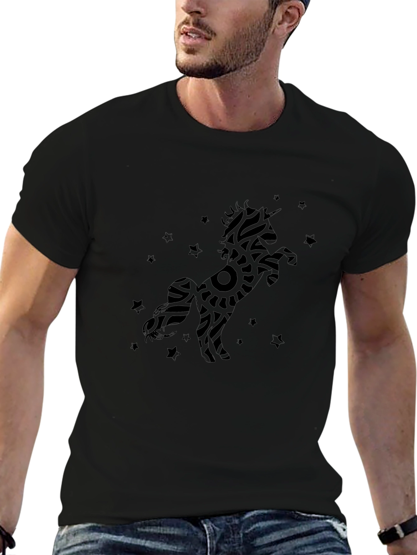 Black Unicorn Graphic Tee - Modern Style