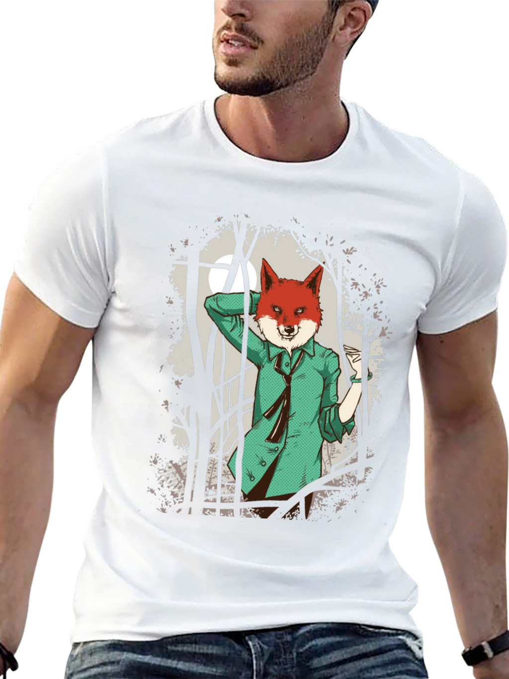 Fox in Suit Graphic Tee - Urban Style