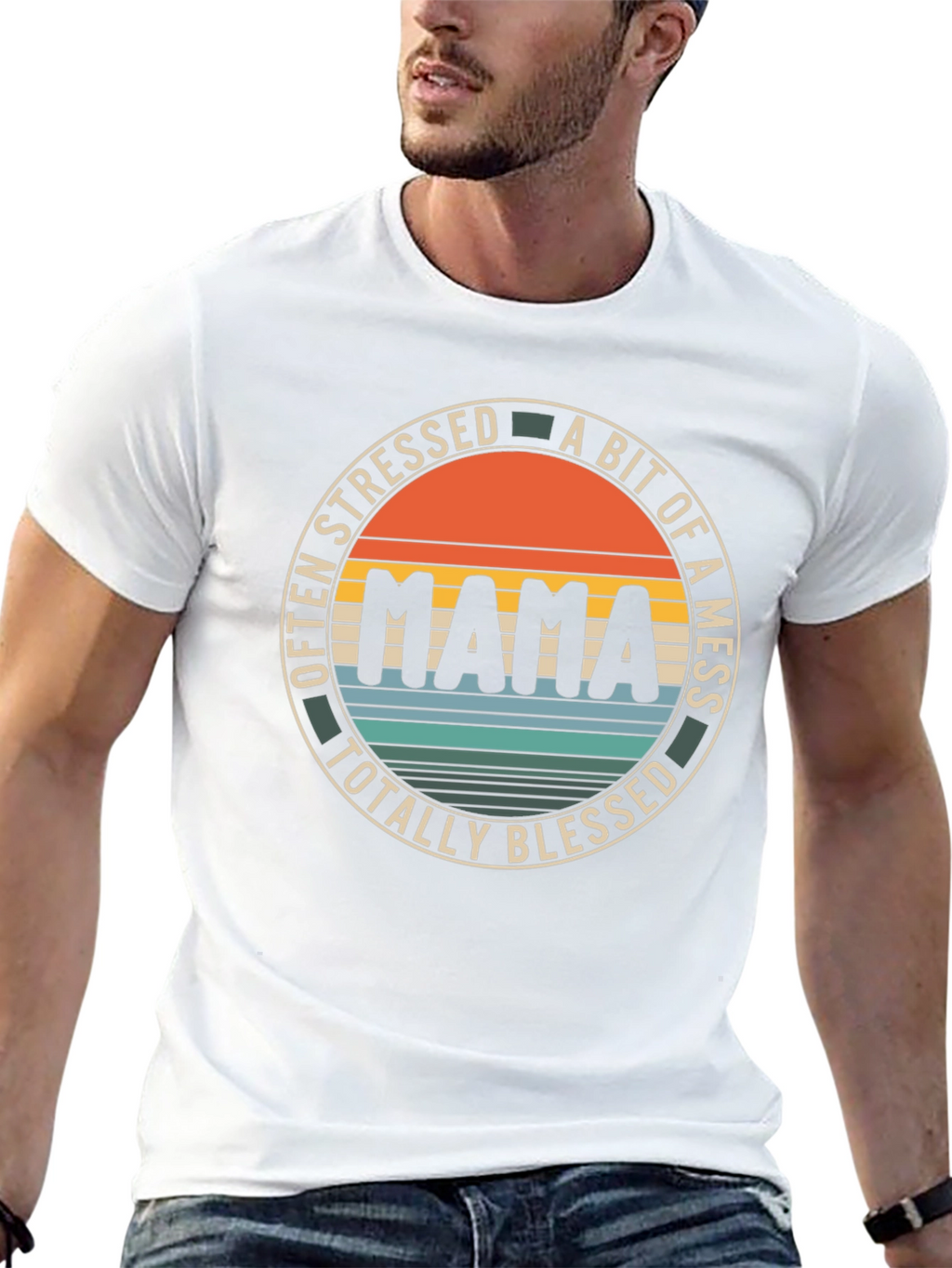 Mama Stressed Mess Blessed Graphic Tee
