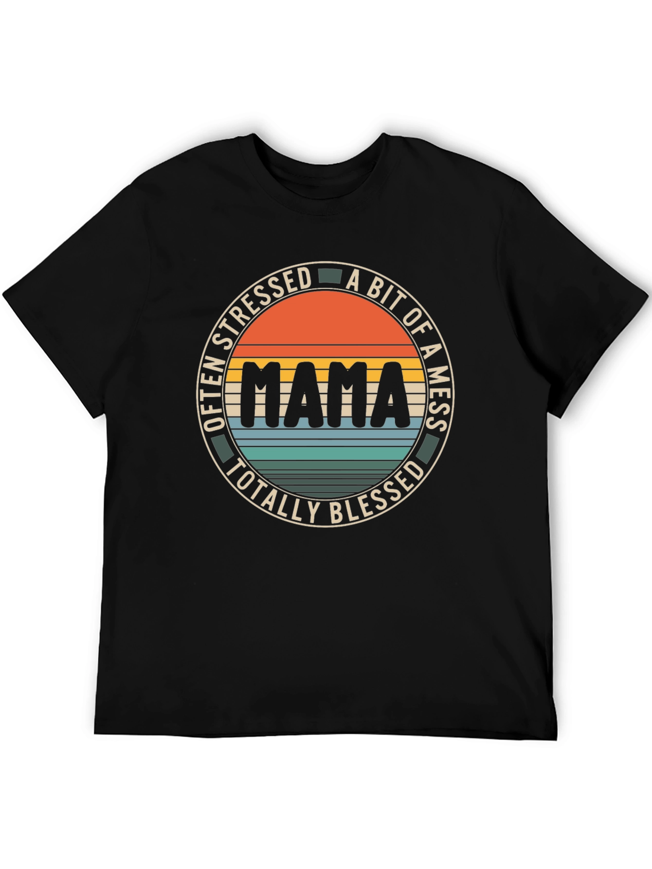Mama Stressed Mess Blessed Graphic Tee