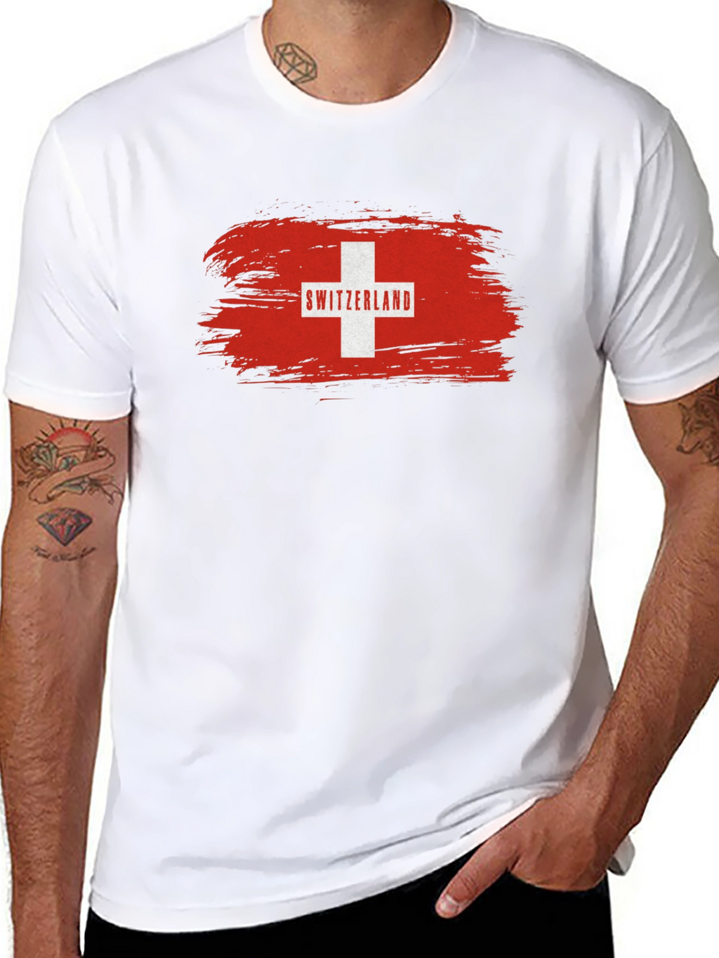 Switzerland Flag T-Shirt - Black Graphic Tee