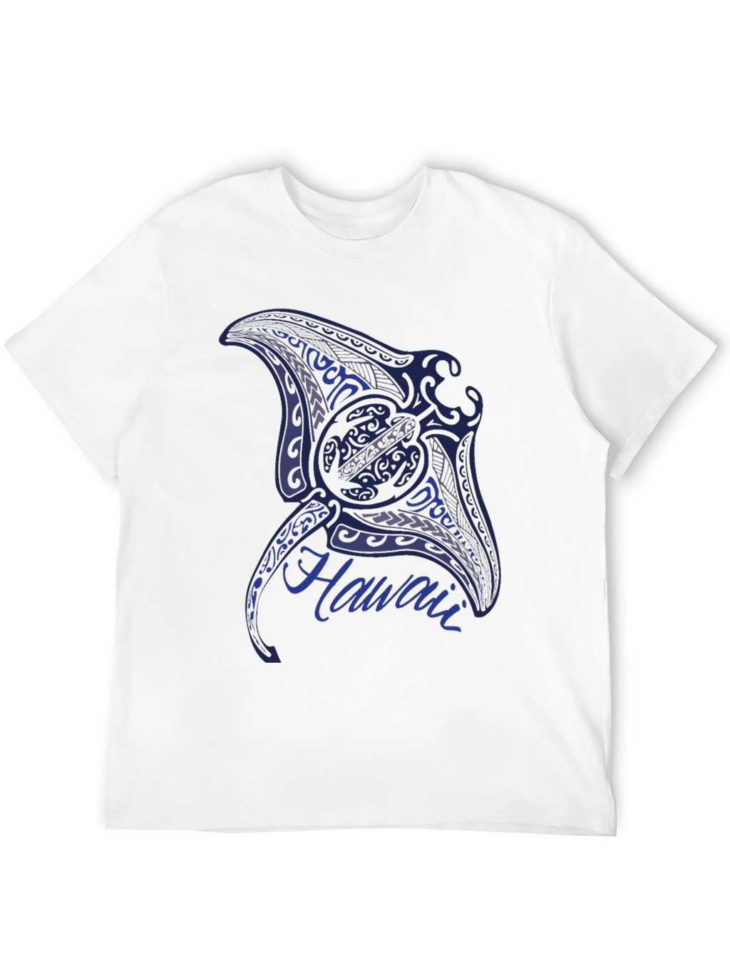 Mens Black T-Shirt with Manta Ray Hawaii Design