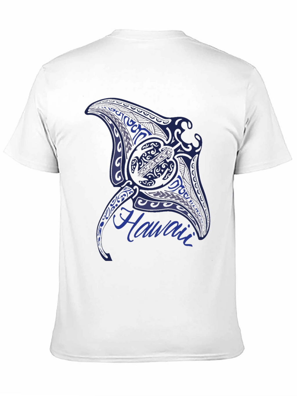 Mens Black T-Shirt with Manta Ray Hawaii Design