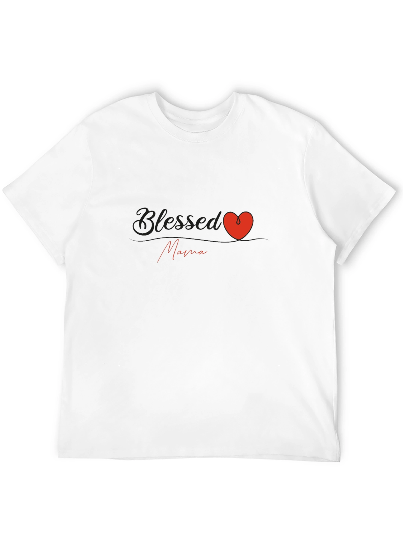 Blessed Mama Heart Graphic T-Shirt