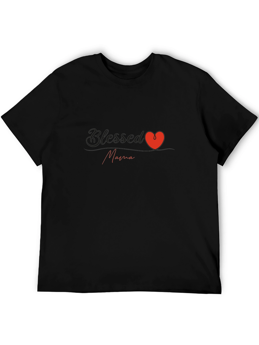 Blessed Mama Heart Graphic T-Shirt