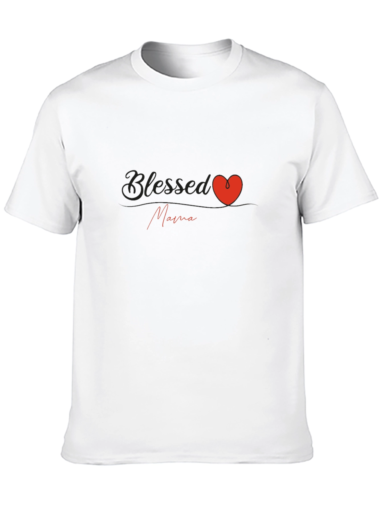 Blessed Mama Heart Graphic T-Shirt