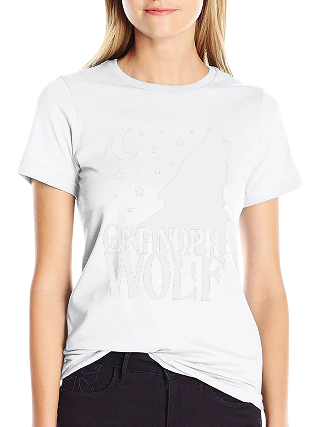 Grandpa Wolf T-Shirt - Howling Moon Design