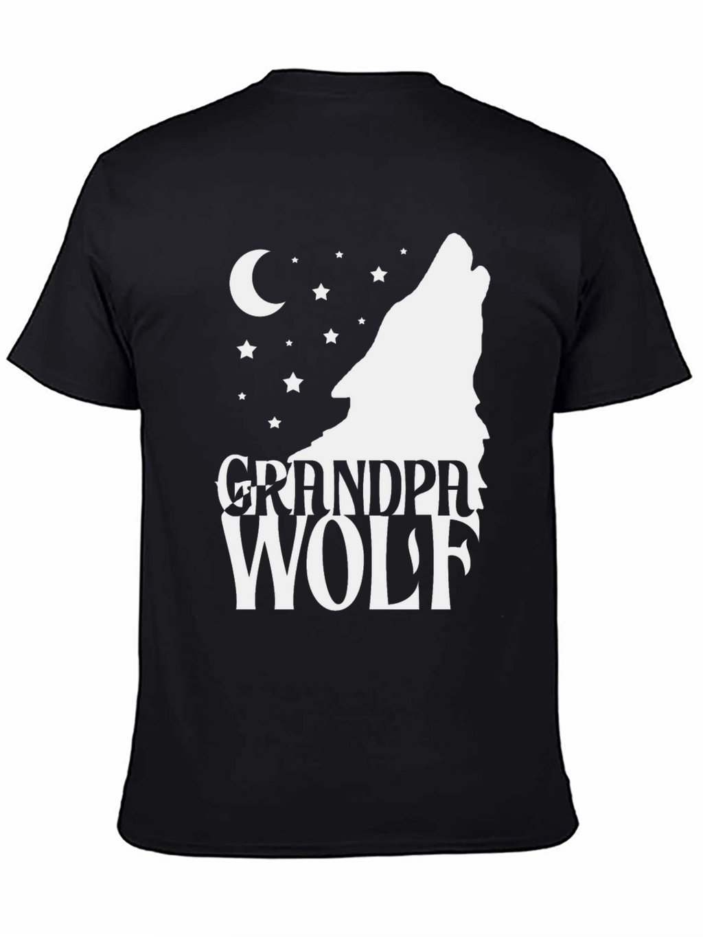 Grandpa Wolf T-Shirt - Howling Moon Design