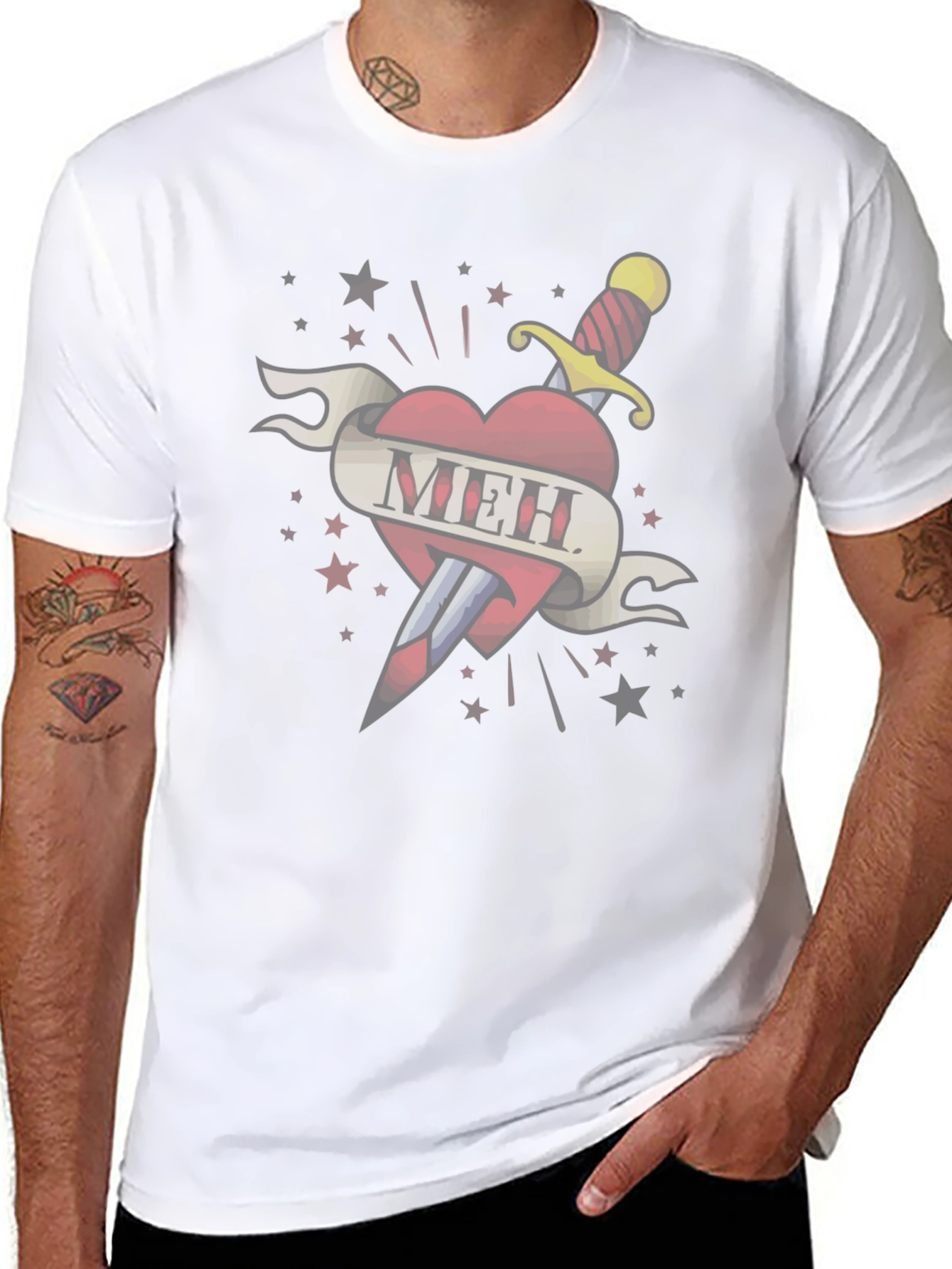 Meh Heart Tattoo T-Shirt
