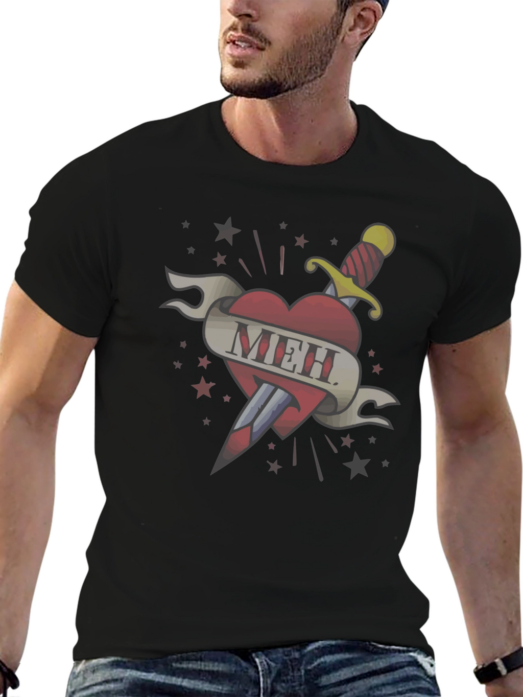 Meh Heart Tattoo T-Shirt