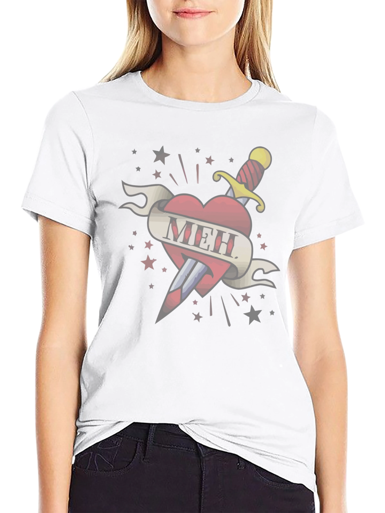 Meh Heart Tattoo T-Shirt