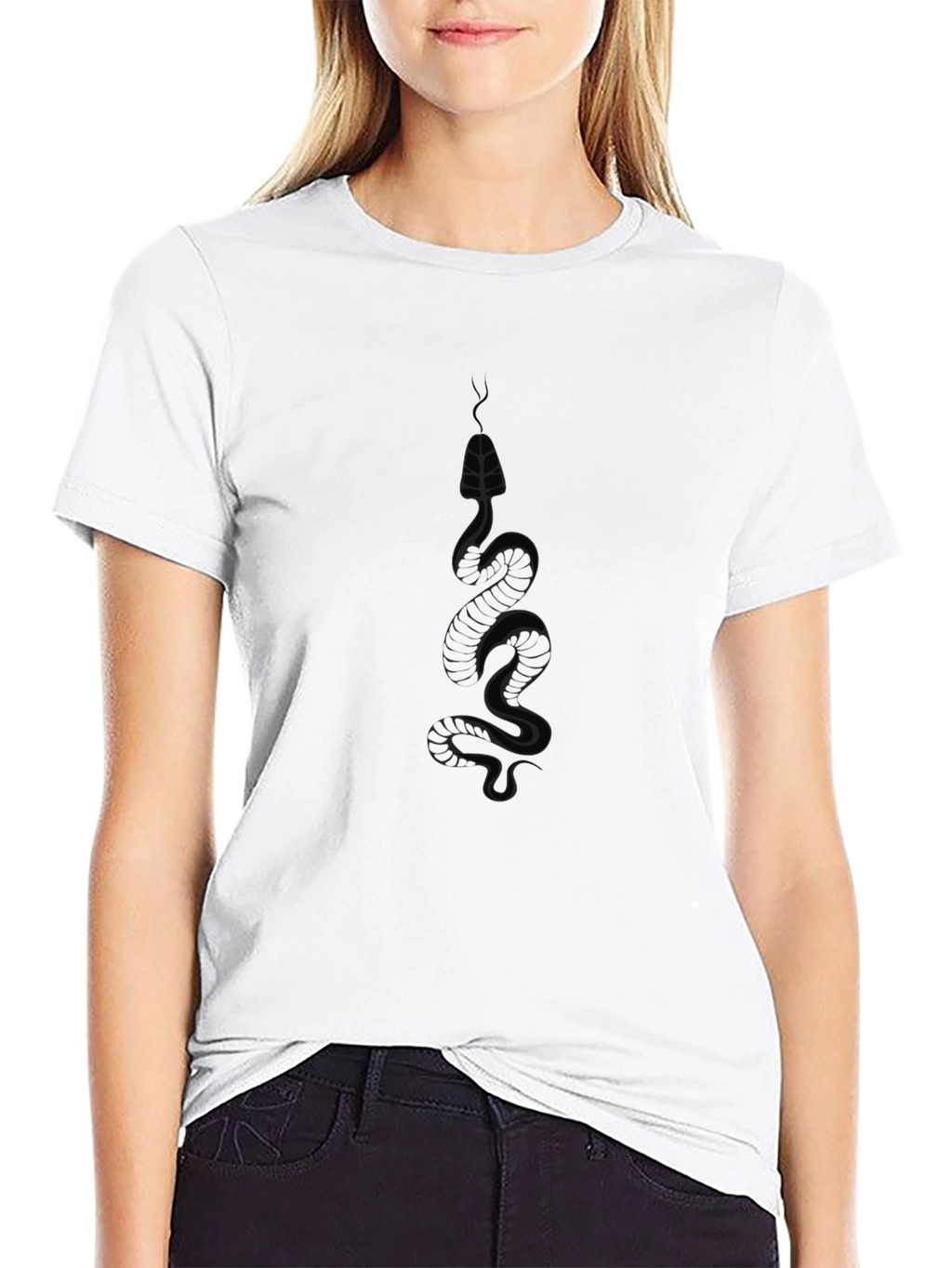 Mens Black Snake Graphic Tee - Stylish & Edgy