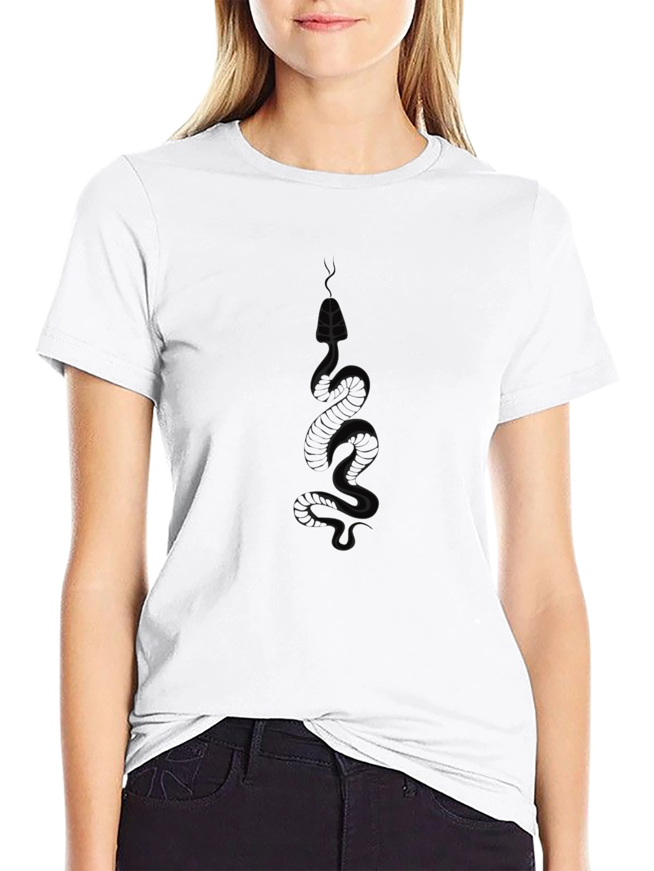 Mens Black Snake Graphic Tee - Stylish & Edgy