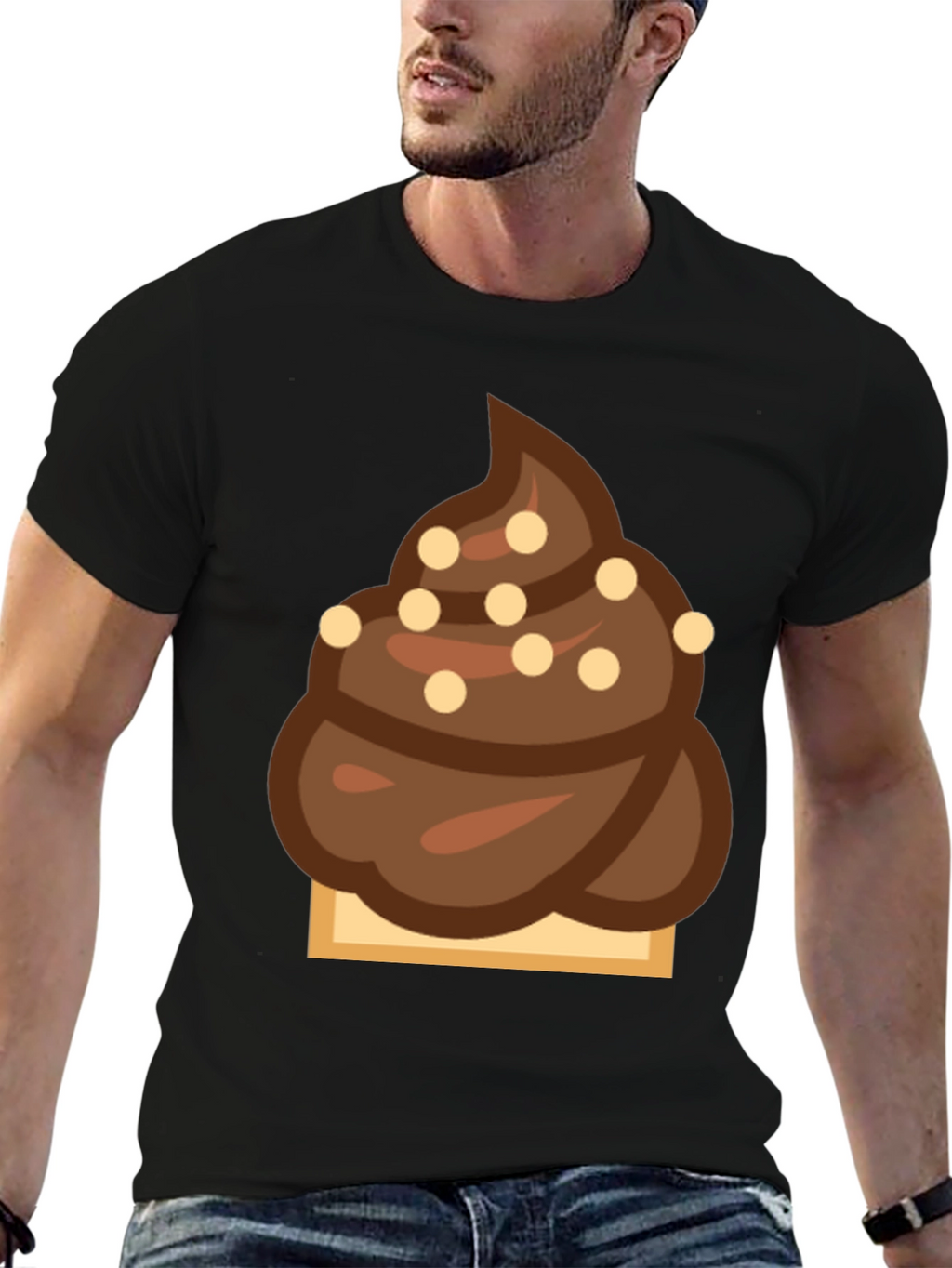 Novelty Chocolate Swirl Emoji T-Shirt